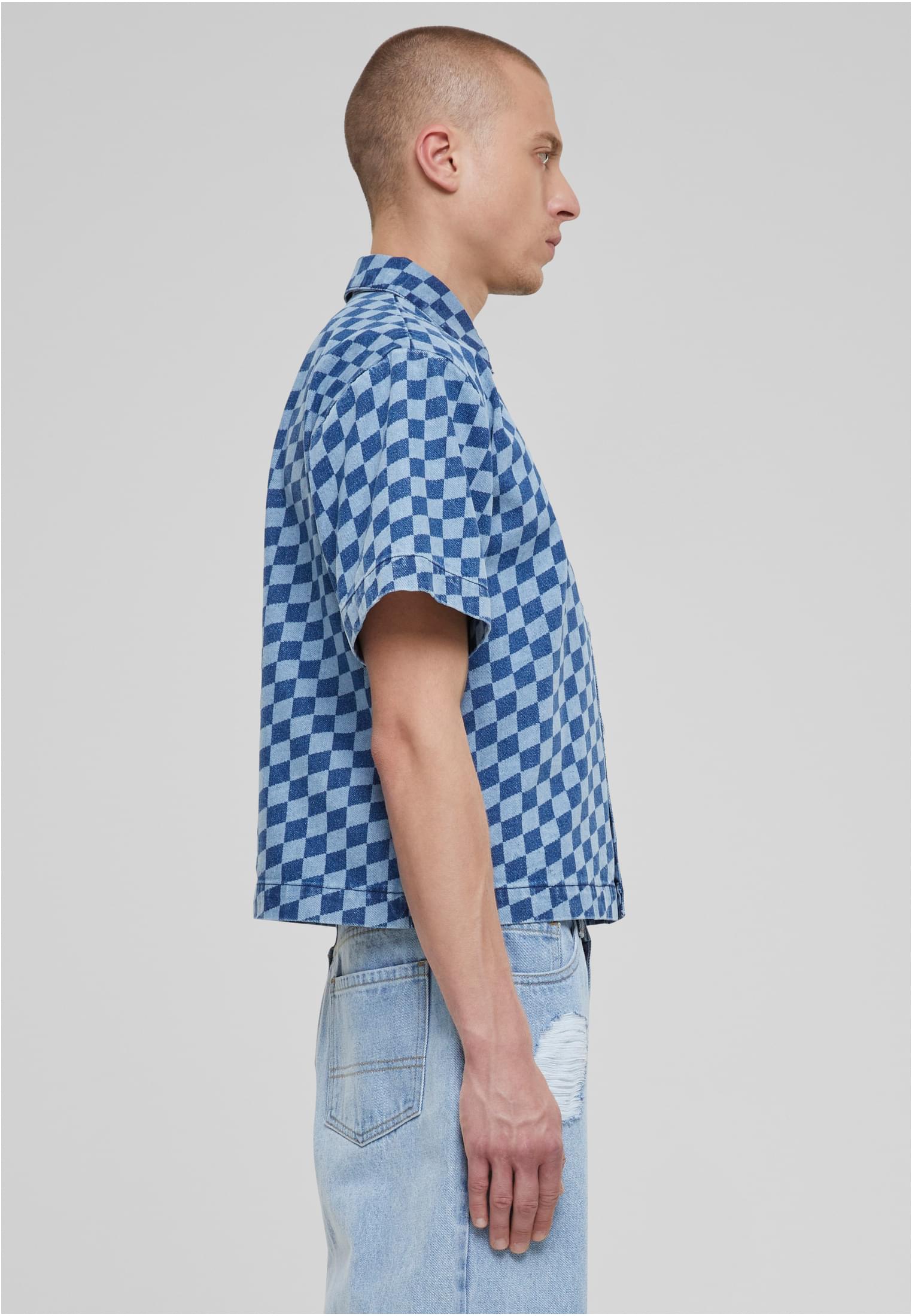 Urban Classics Camicia Laser Check Printed Boxy bluelasercheck