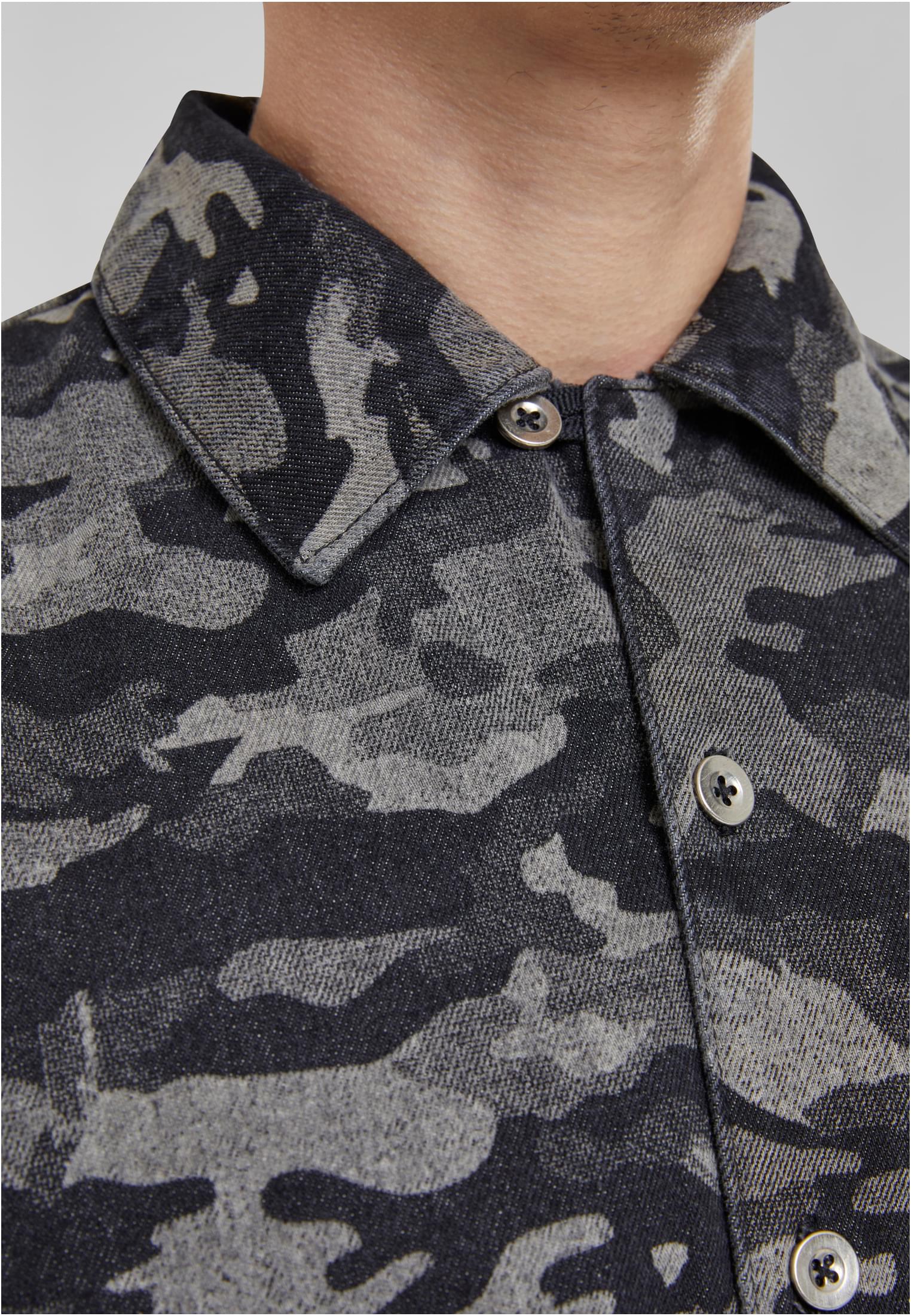UC Men Camicia Laser Camo Printed Boxy blacklasercamo