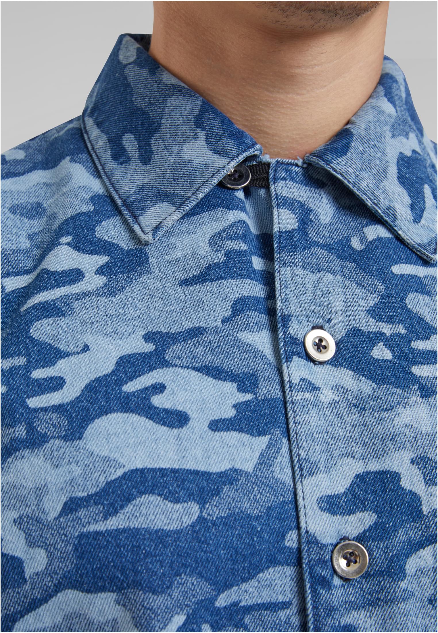 UC Men Camicia Laser Camo Printed Boxy bluelasercamo