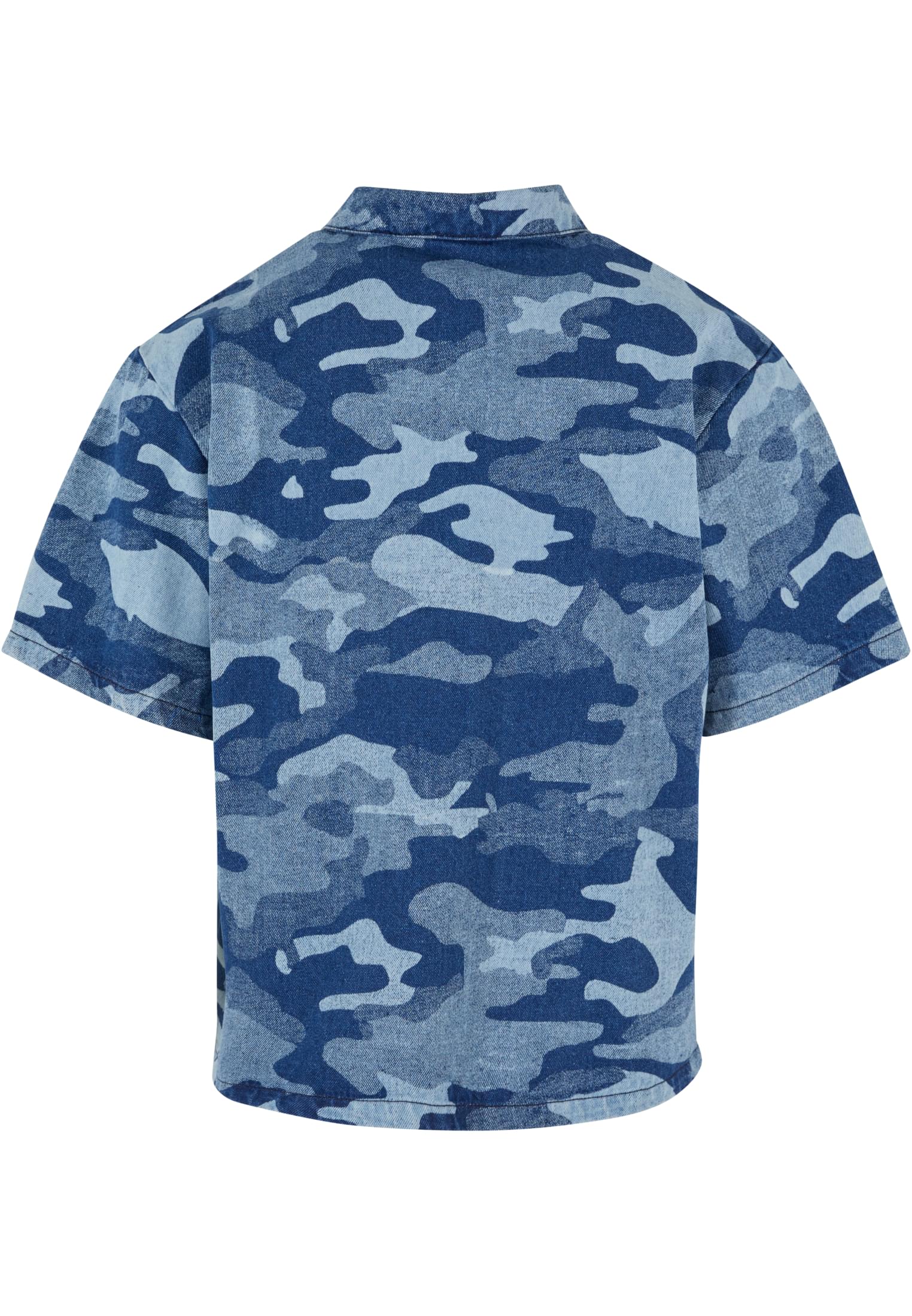 UC Men Camicia Laser Camo Printed Boxy bluelasercamo