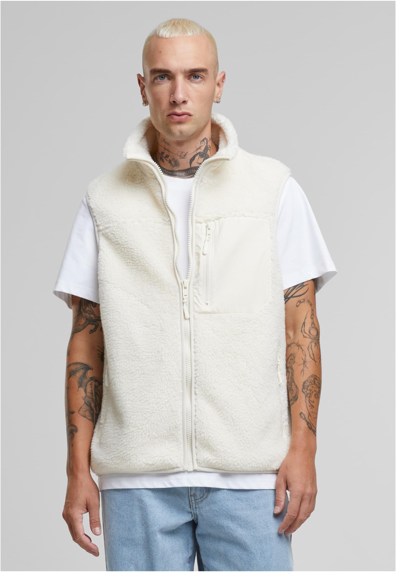 UC Men Gilet Sherpa whitesand