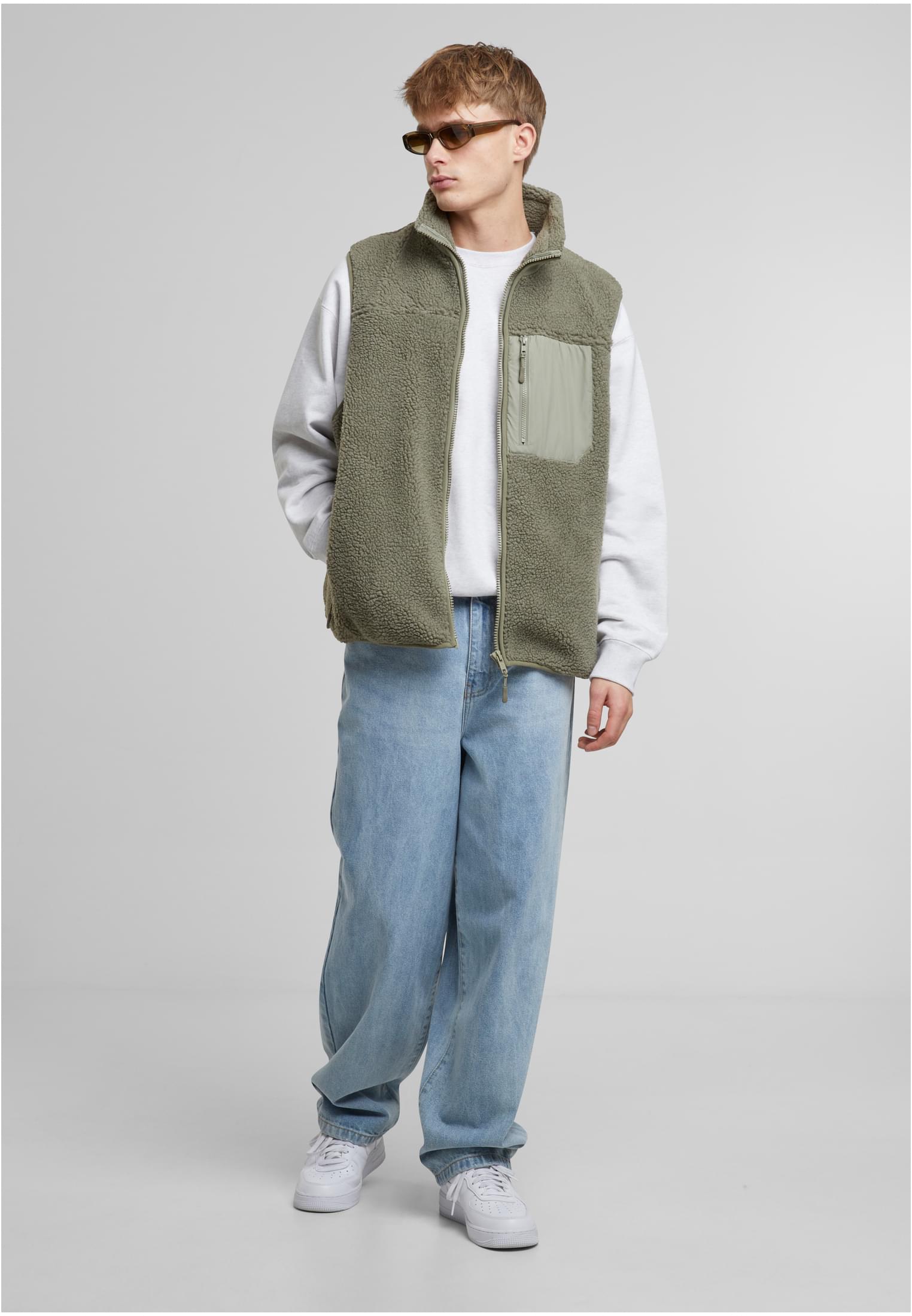 Urban Classics Gilet Sherpa palegreen