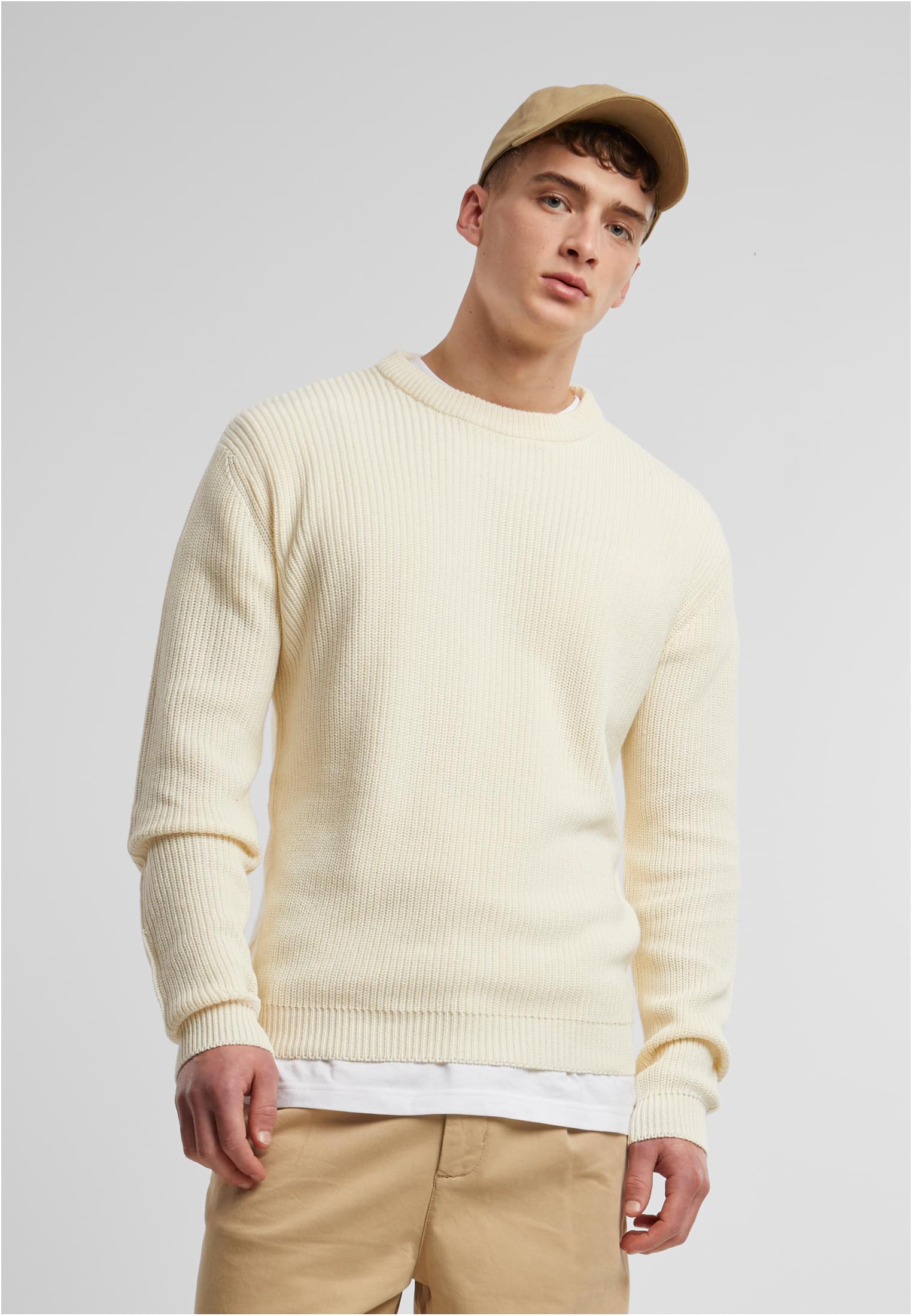 UC Men Maglione Rib Basic whitesand