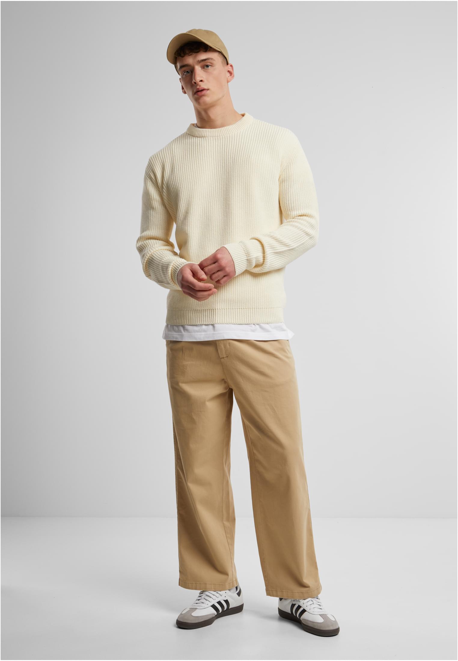 UC Men Maglione Rib Basic whitesand