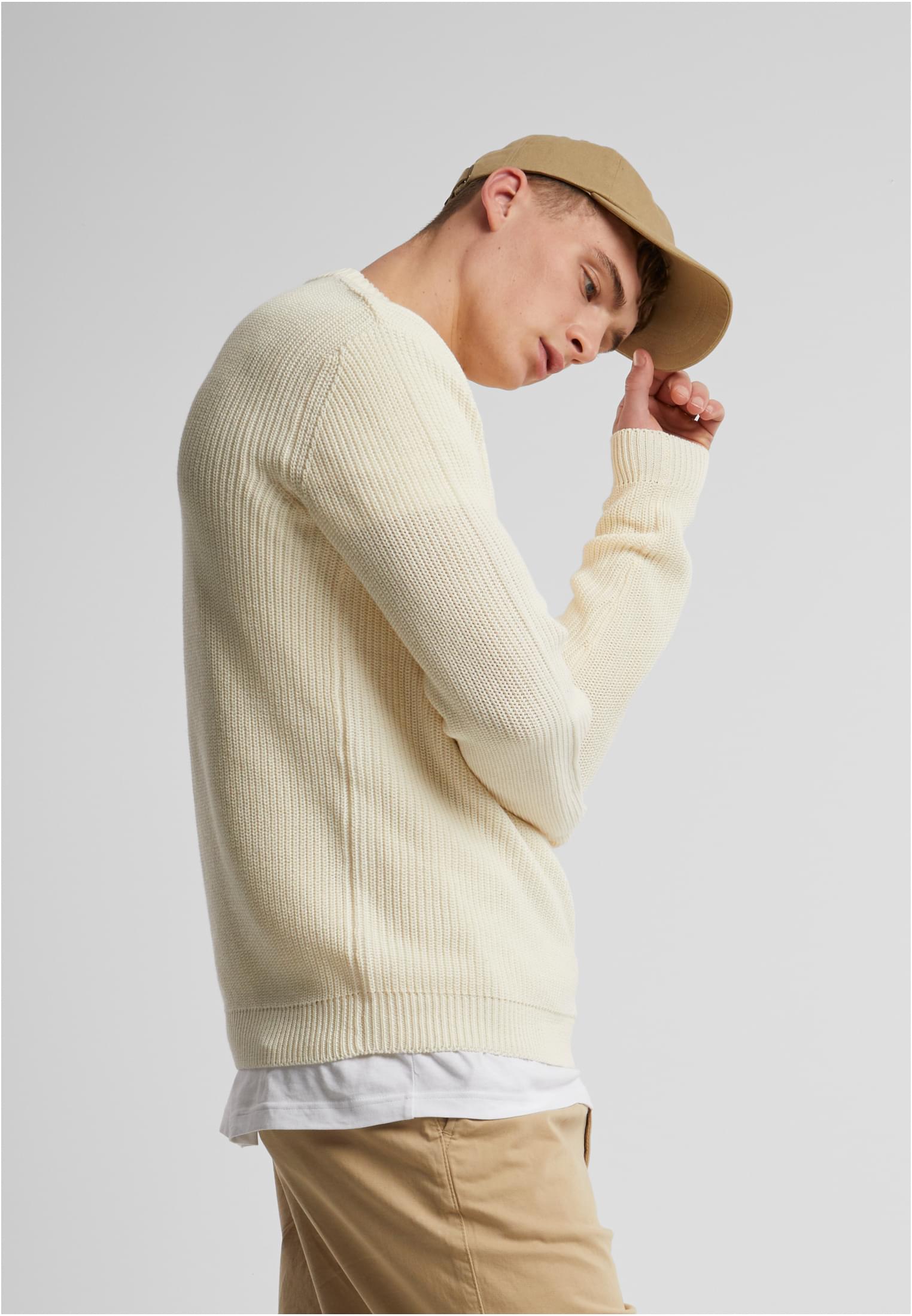 UC Men Maglione Rib Basic whitesand