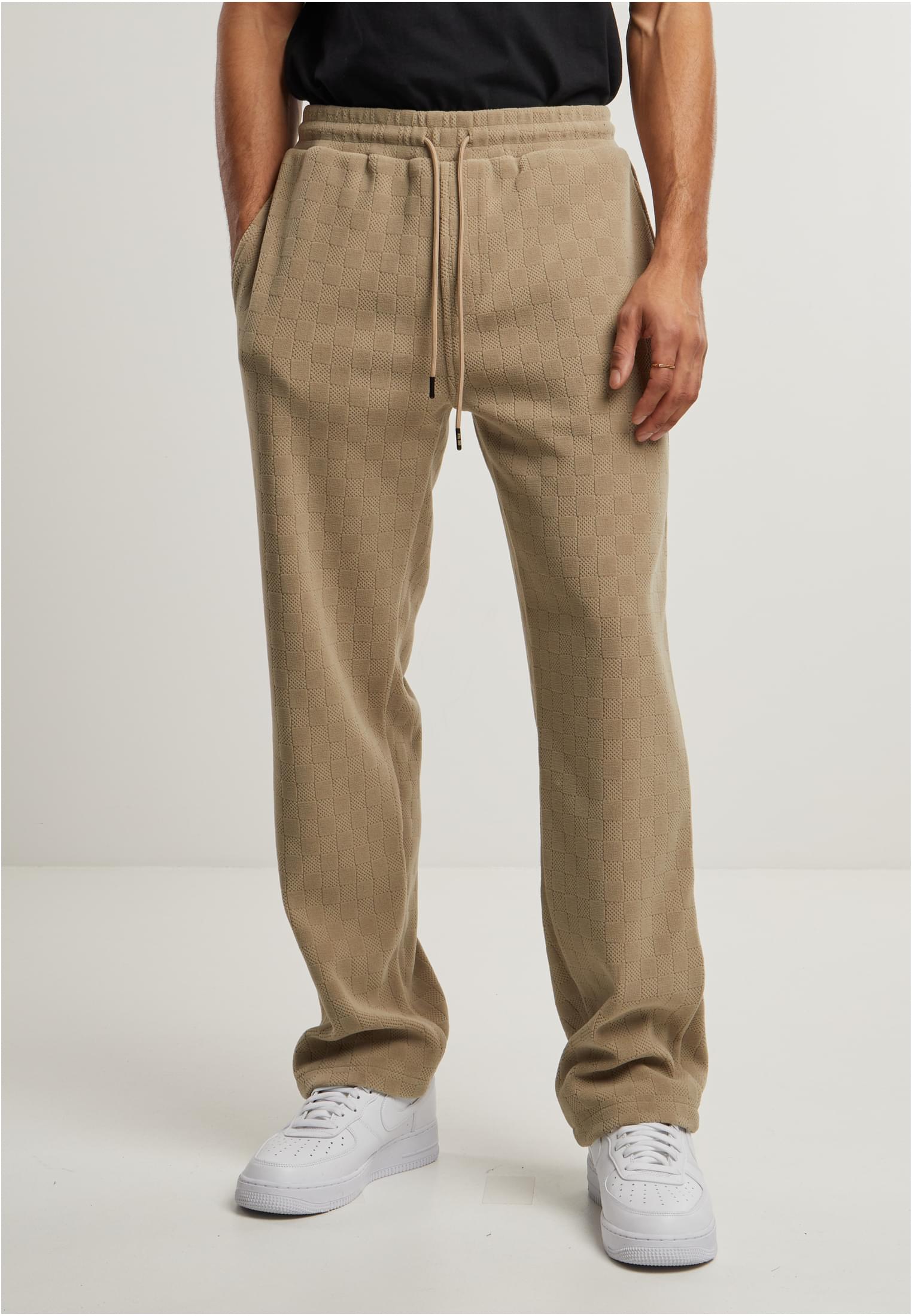 Urban Classics Pantaloni della tuta Jacquard Velvet Wide unionbeige