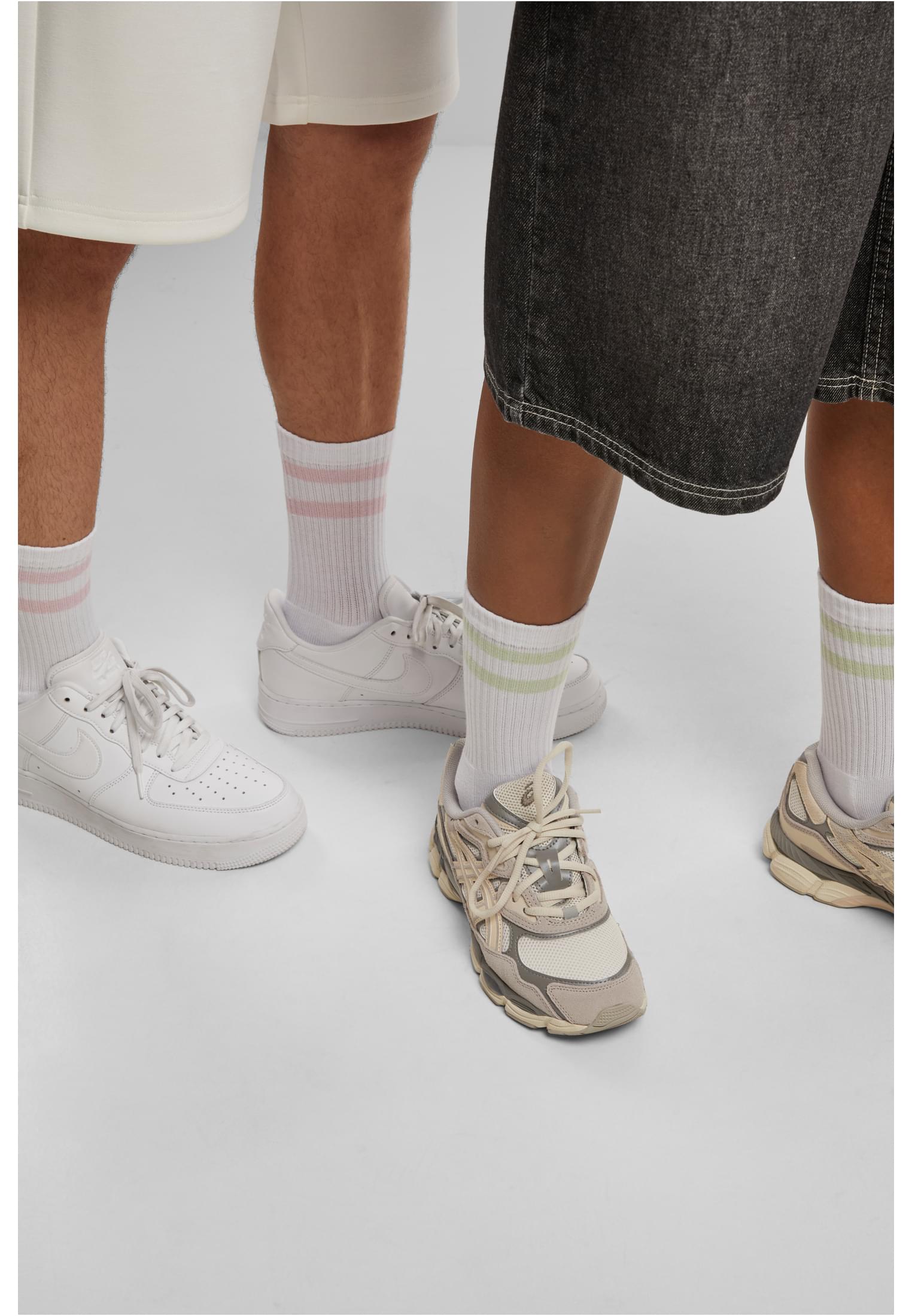 Urban Classics Calze Double Stripe white/black/whitefreezblue/whitelightmint/whitesoftapricot/whiteblushedrose