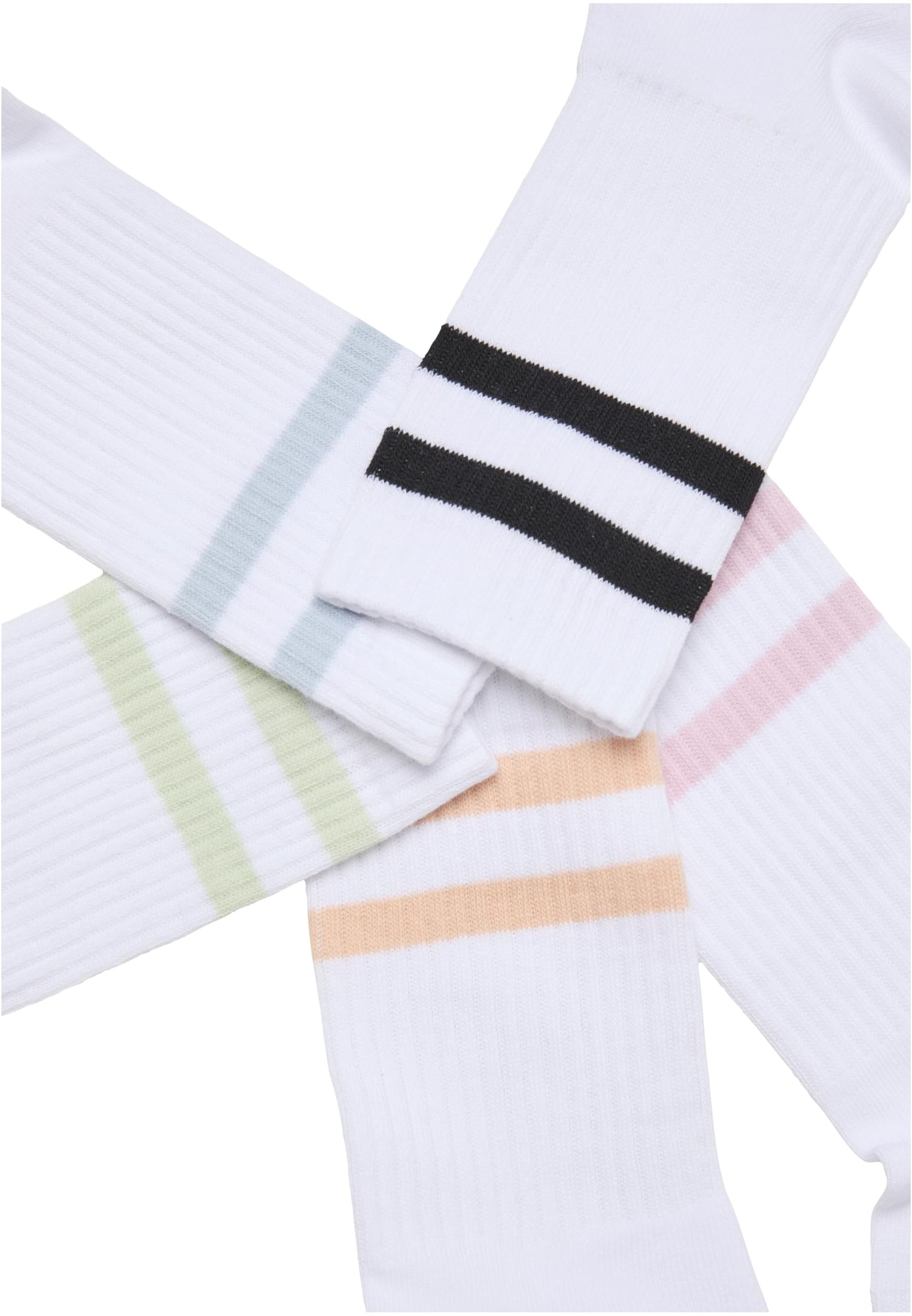 Urban Classics Calze Double Stripe white/black/whitefreezblue/whitelightmint/whitesoftapricot/whiteblushedrose