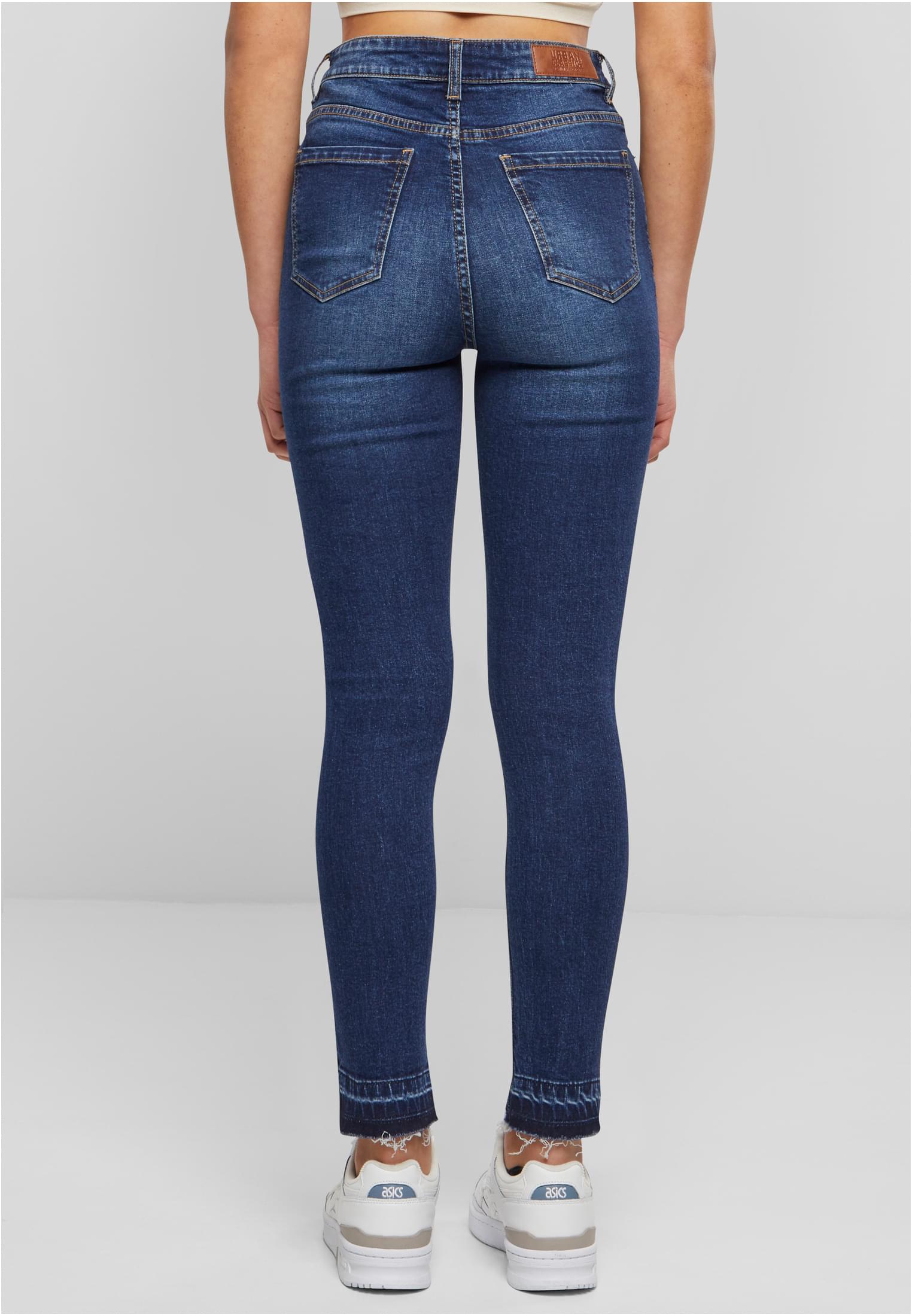 Urban Classics Jeans Skinny High Waist Open Hem darkblue washed