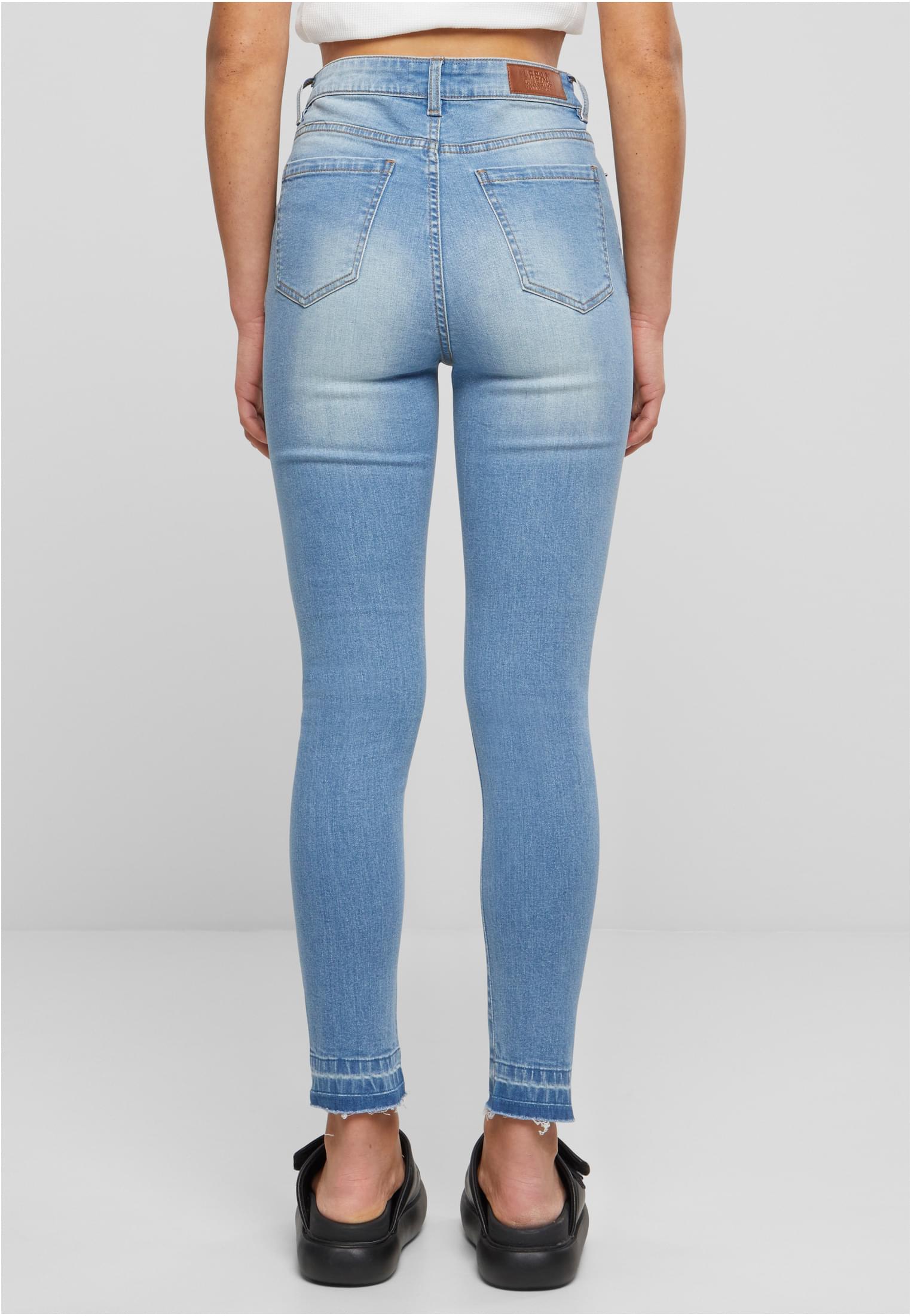 UC Ladies Jeans Skinny High Waist Open Hem clearblue bleached