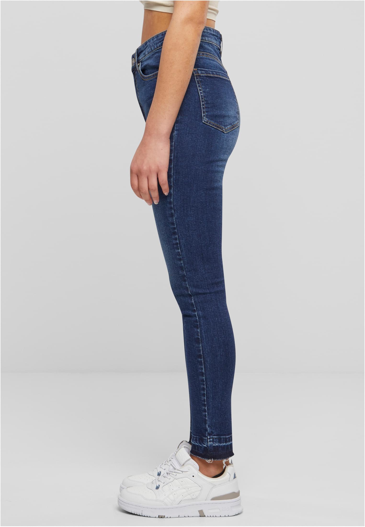 Urban Classics Jeans Skinny High Waist Open Hem darkblue washed