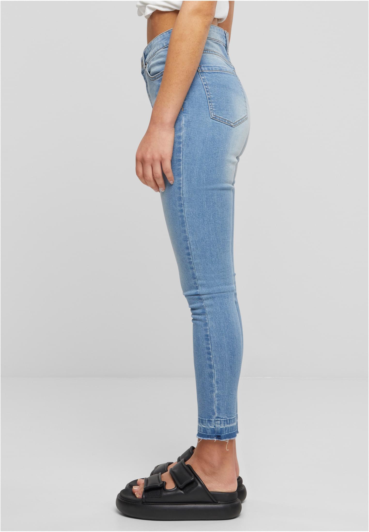UC Ladies Jeans Skinny High Waist Open Hem clearblue bleached