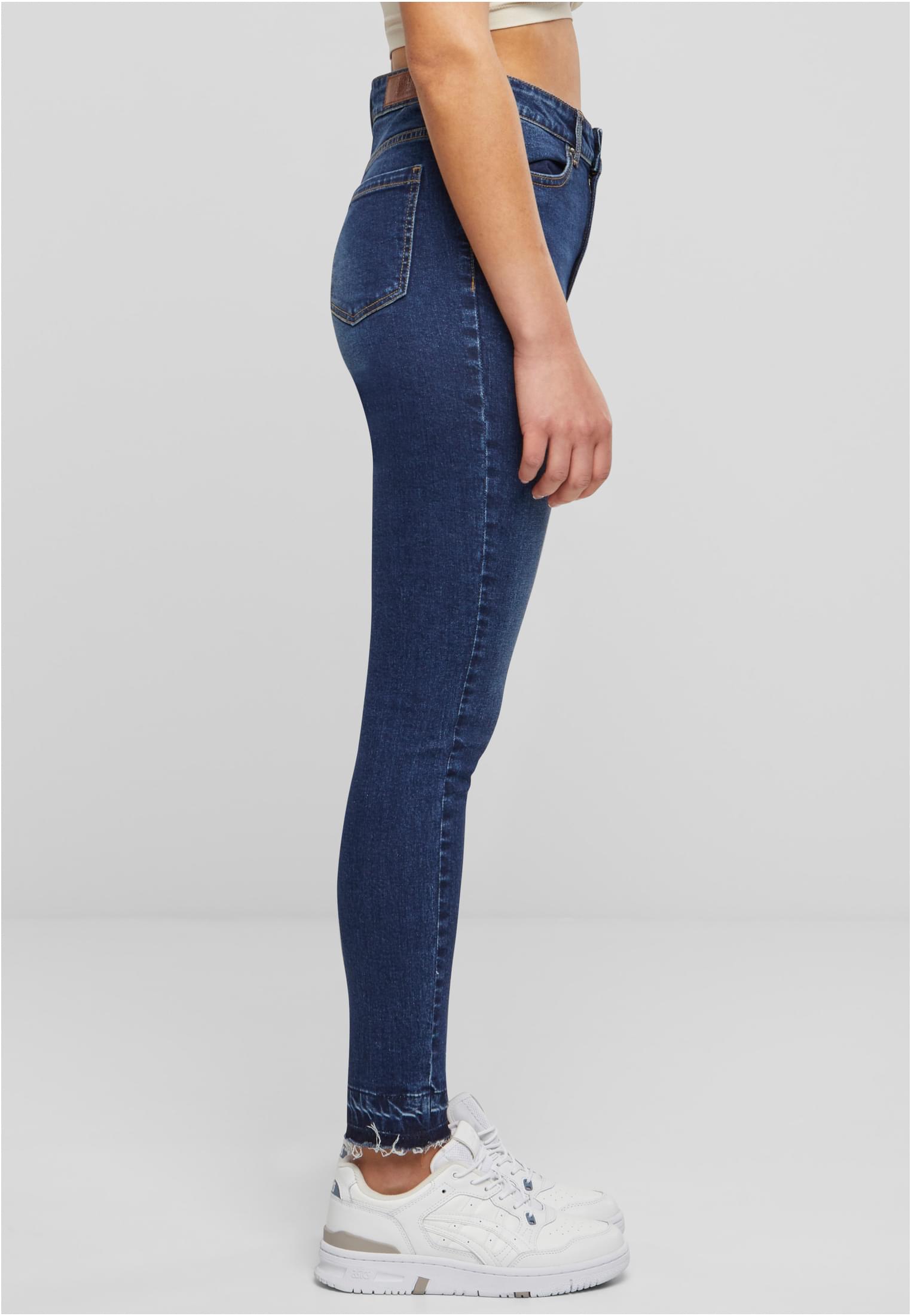 Urban Classics Jeans Skinny High Waist Open Hem darkblue washed