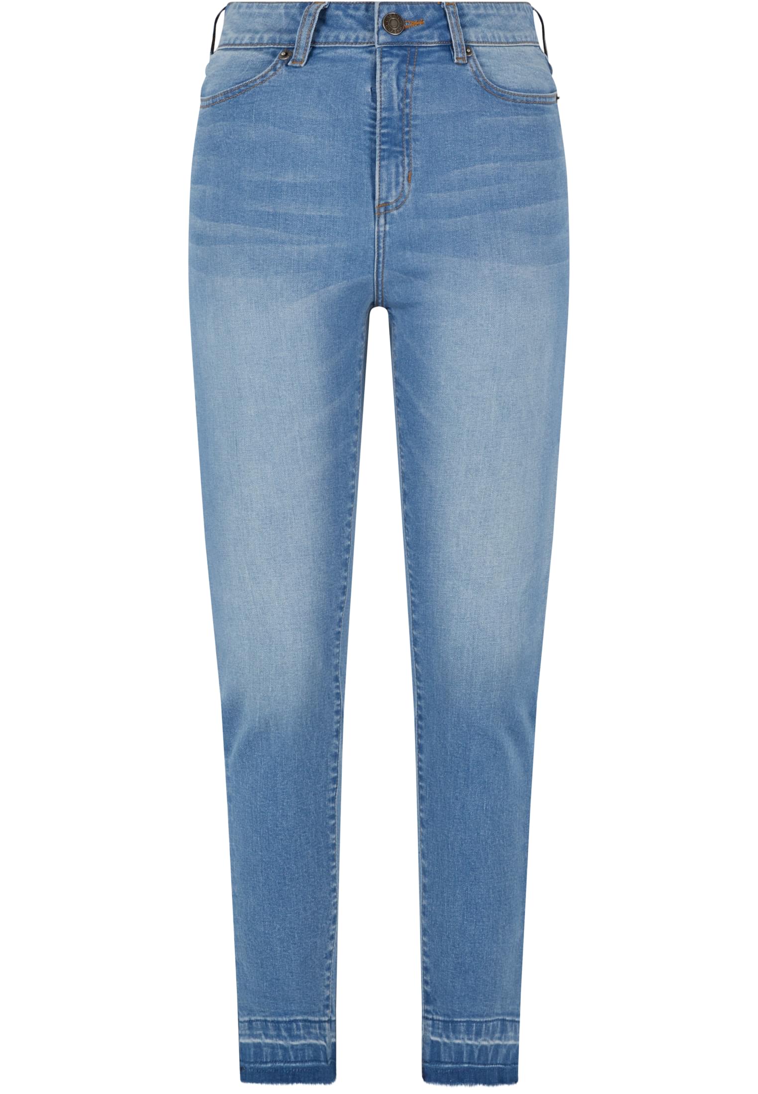 UC Ladies Jeans Skinny High Waist Open Hem clearblue bleached