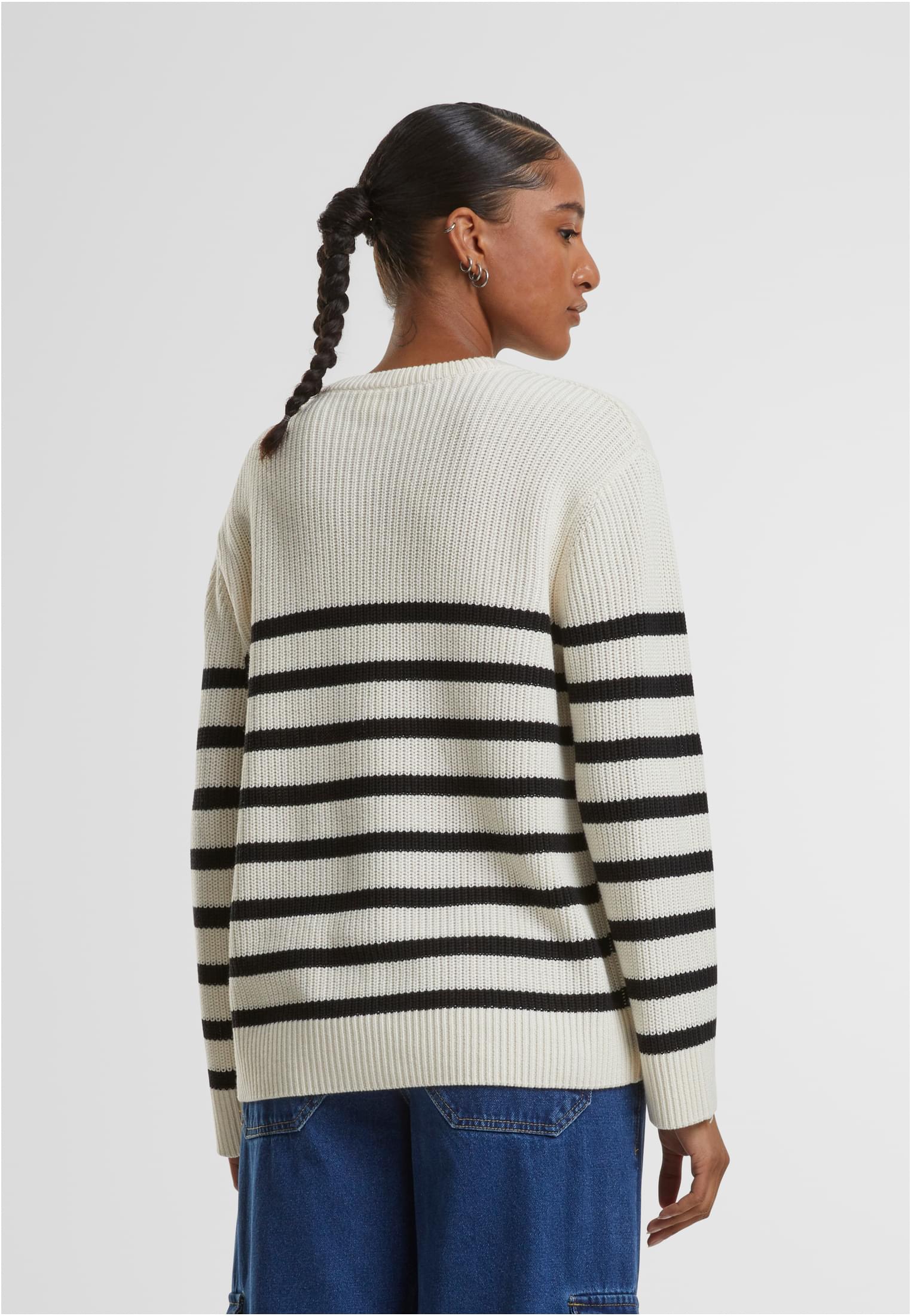 Urban Classics Maglione Rib Striped whitesand/black