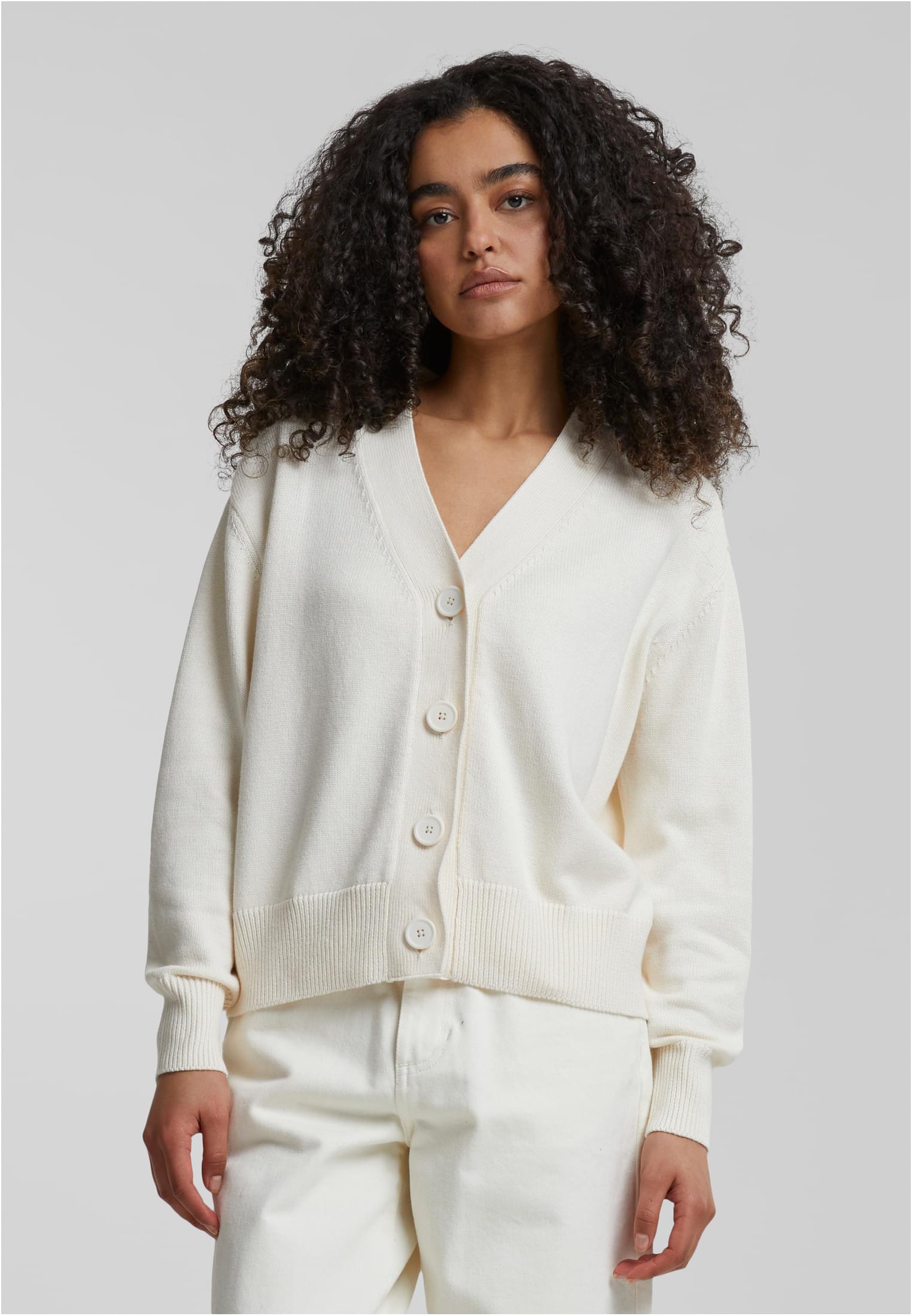 UC Ladies Cardigan Rib whitesand