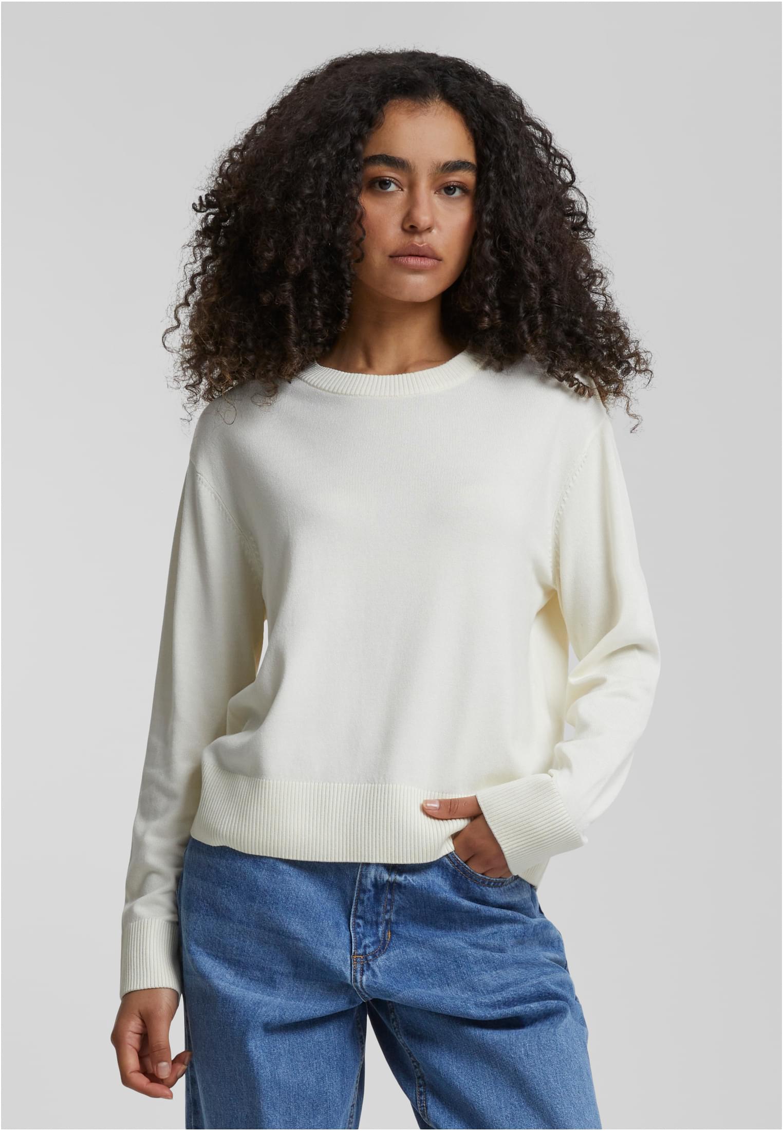 UC Ladies Maglione Knitted Roundneck whitesand