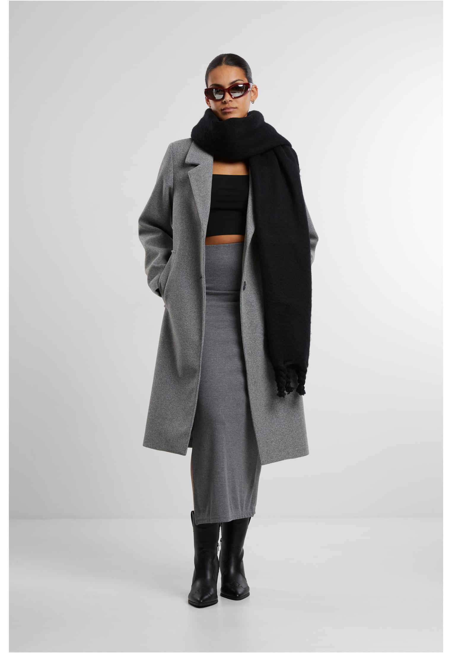 Urban Classics Gonna Rib High Slit darkgreymelange