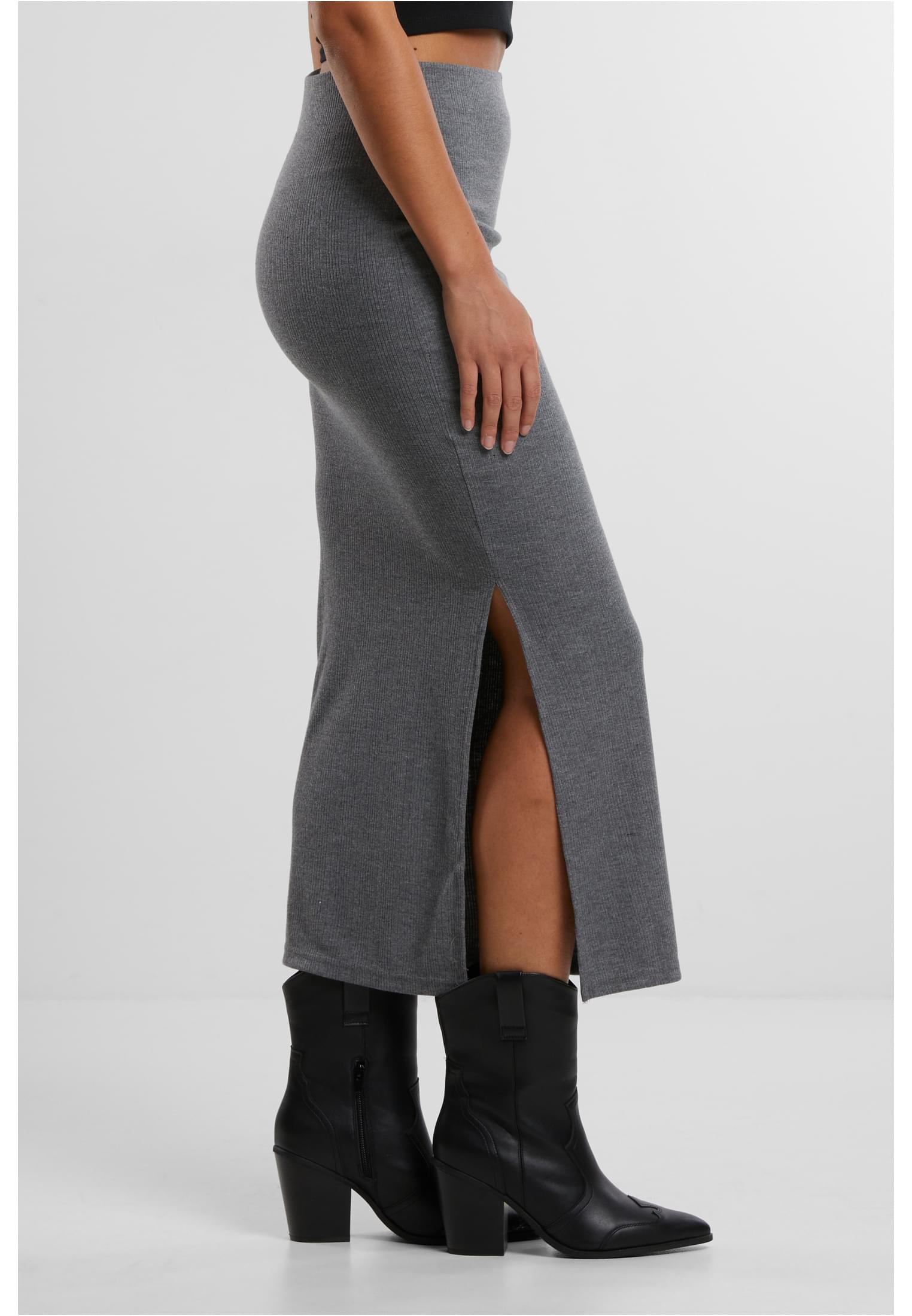 Urban Classics Gonna Rib High Slit darkgreymelange