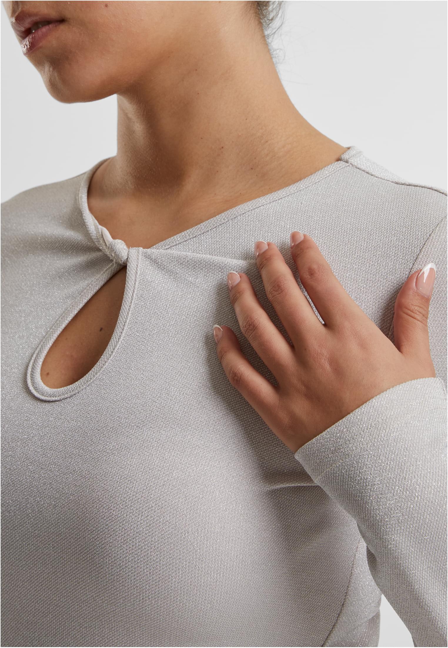 UC Ladies Abito Glitter Longsleeve whitesand