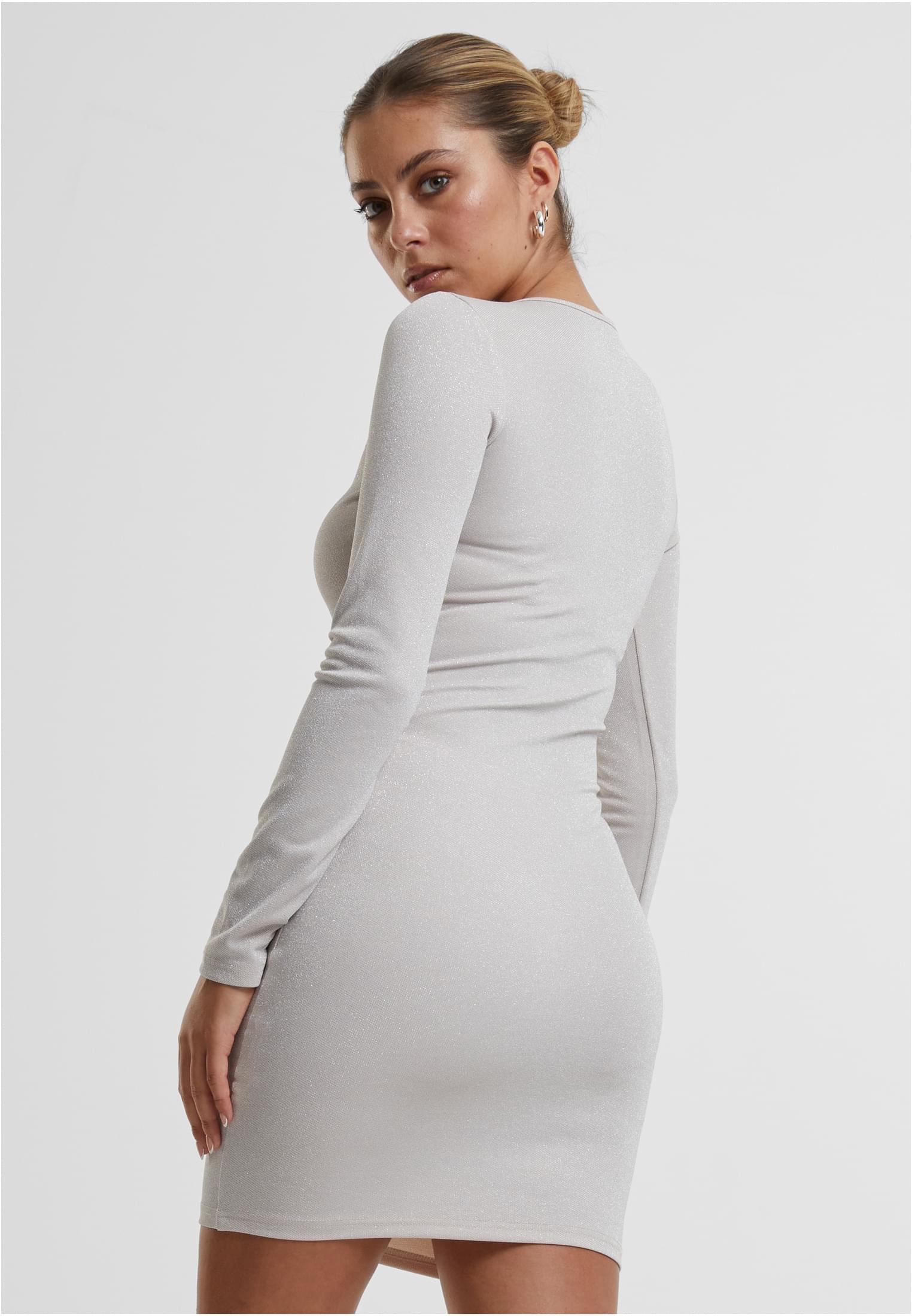 UC Ladies Abito Glitter Longsleeve whitesand