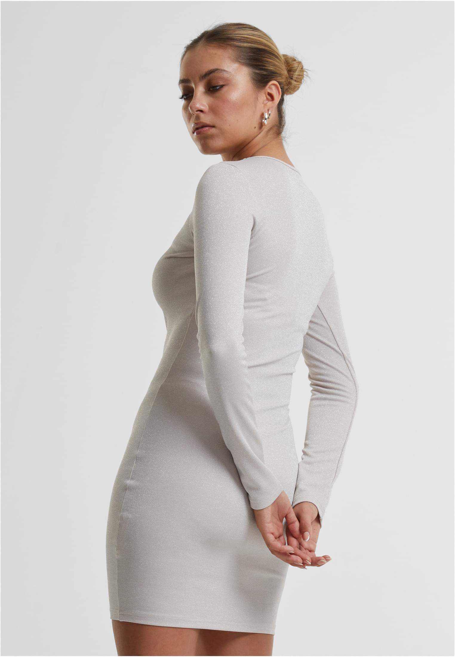 UC Ladies Abito Glitter Longsleeve whitesand