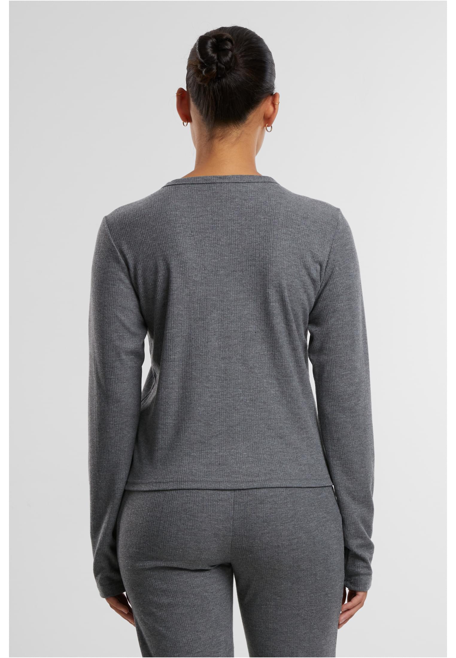 UC Ladies Cardigan Rib darkgreymelange