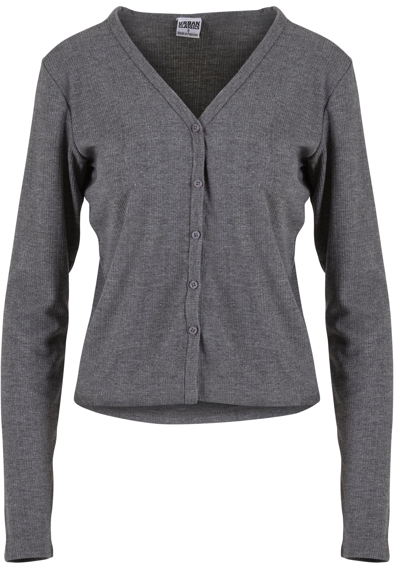 UC Ladies Cardigan Rib darkgreymelange