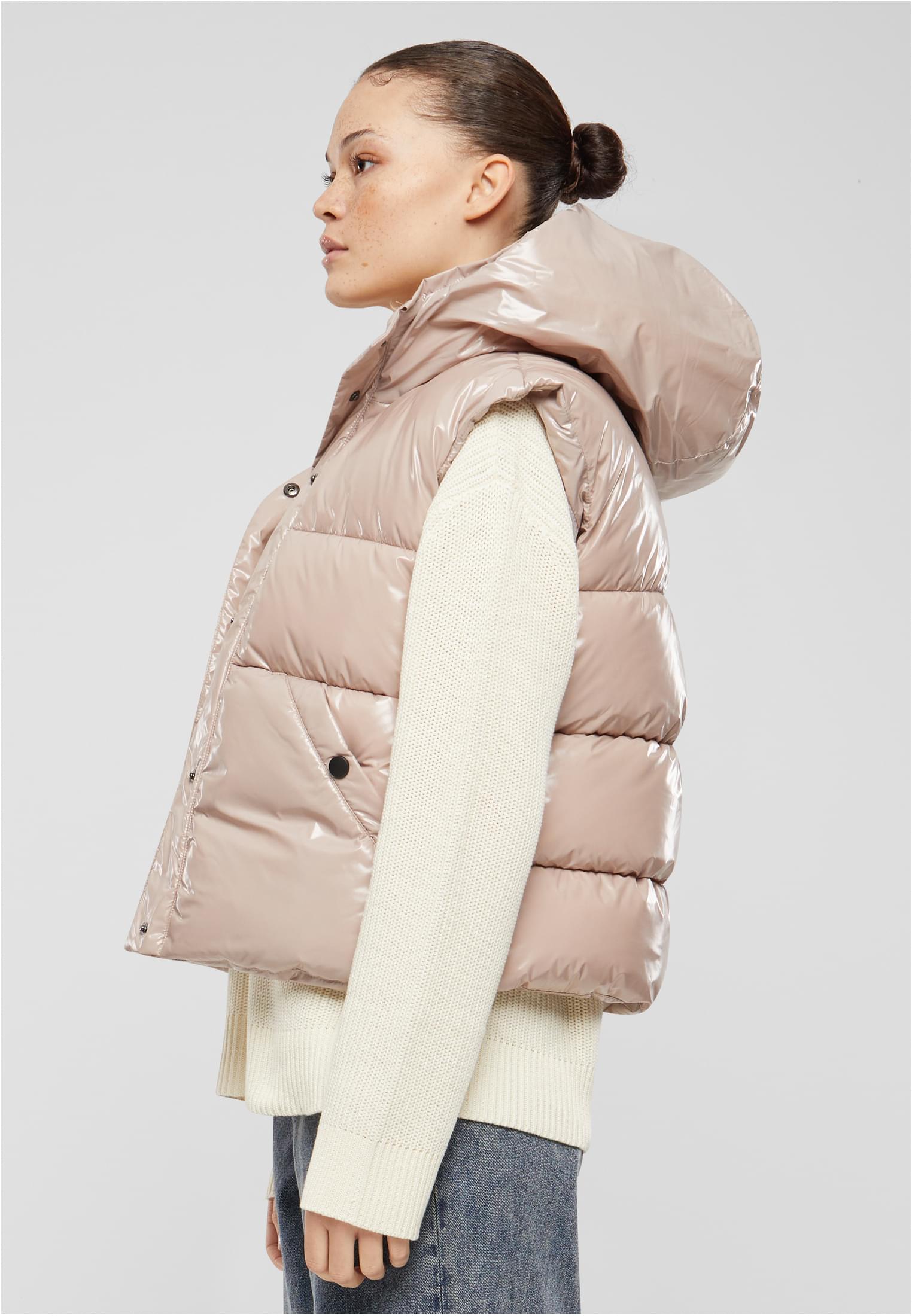 Urban Classics Gilet Essentials Shiny with Hood duskrose