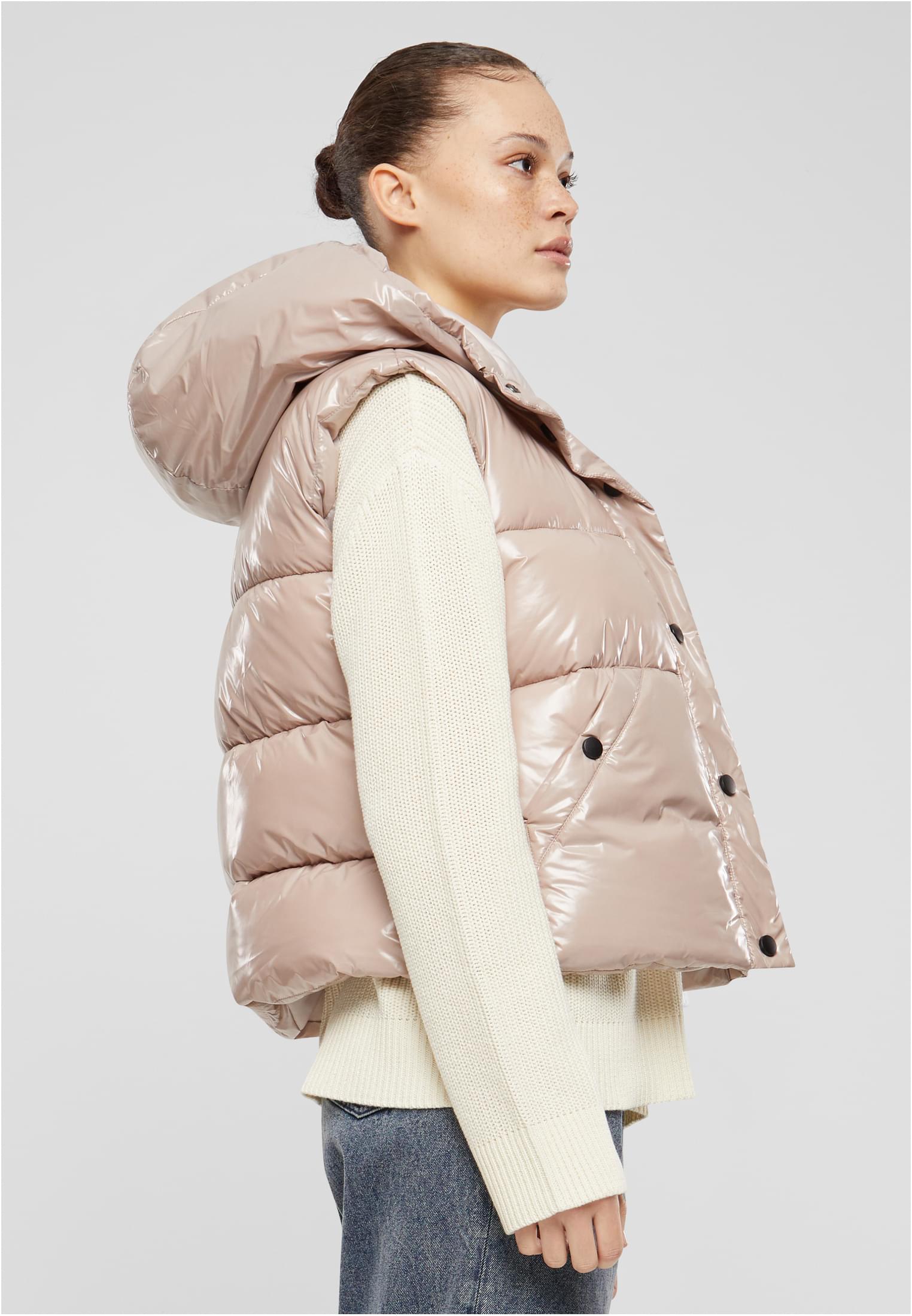 Urban Classics Gilet Essentials Shiny with Hood duskrose