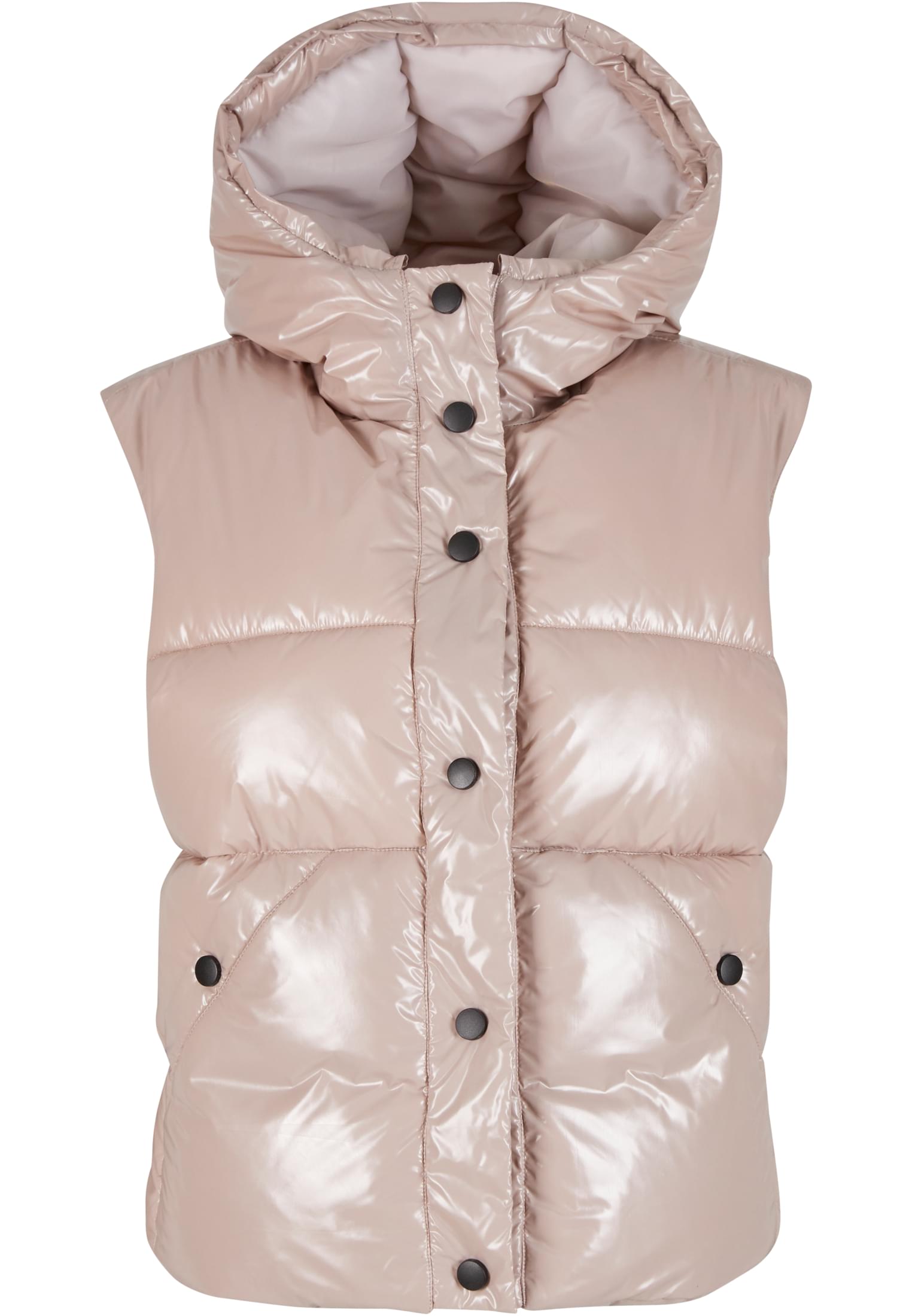 Urban Classics Gilet Essentials Shiny with Hood duskrose