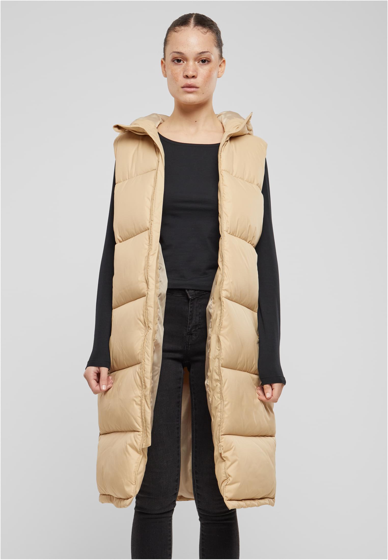Urban Classics Gilet Long Hooded unionbeige