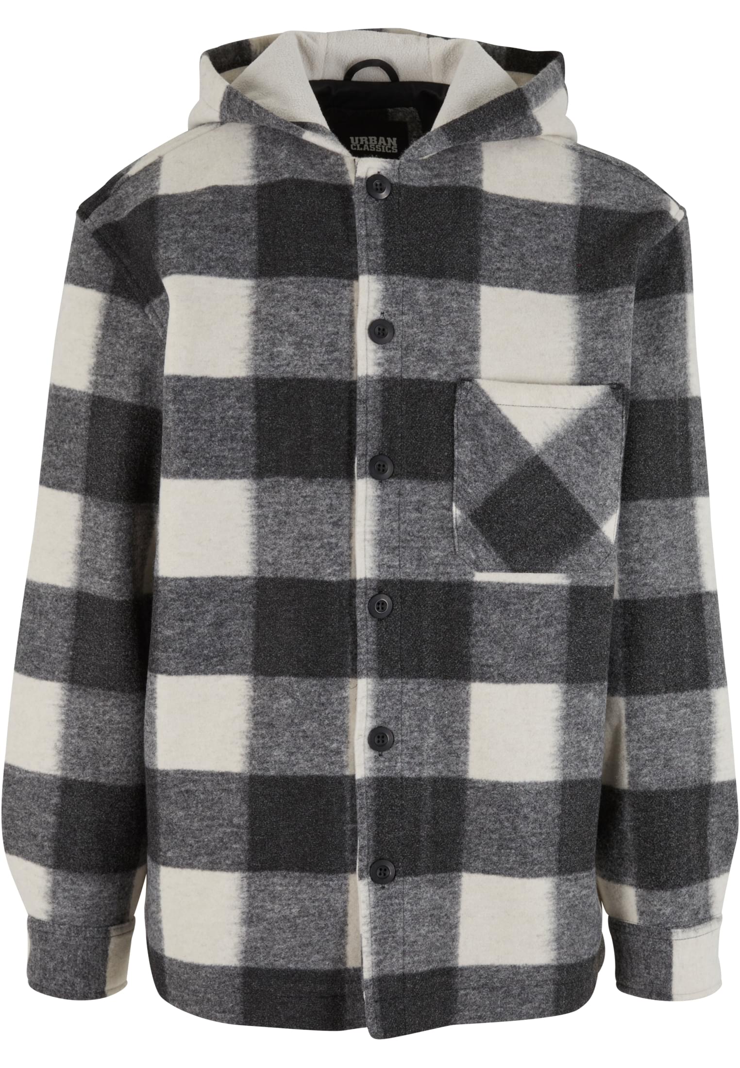UC Men Giacca Big Check With Hood whitesand/black