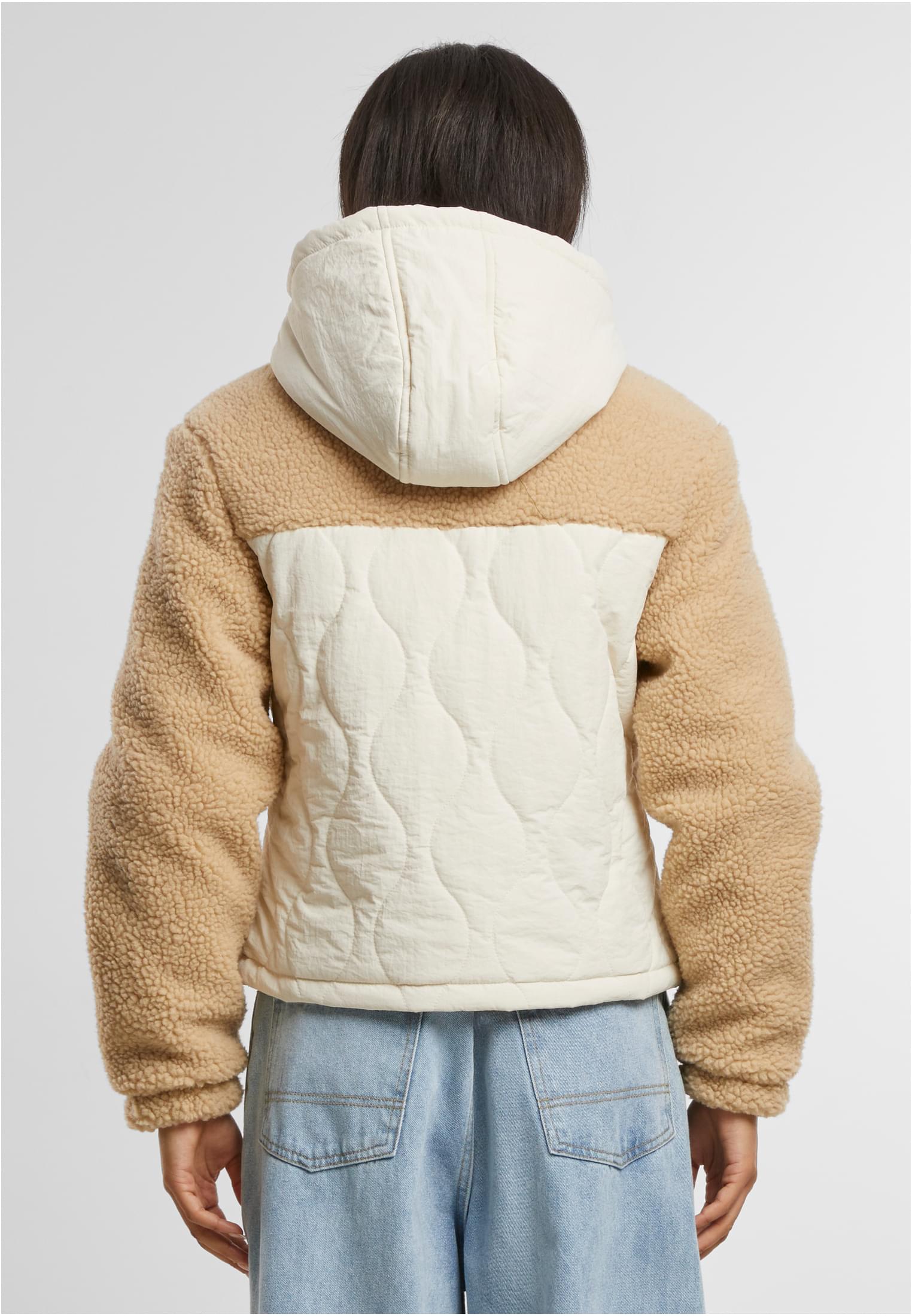 Urban Classics Giacca Sherpa Crinkle Nylon Mix unionbeige/whitesand