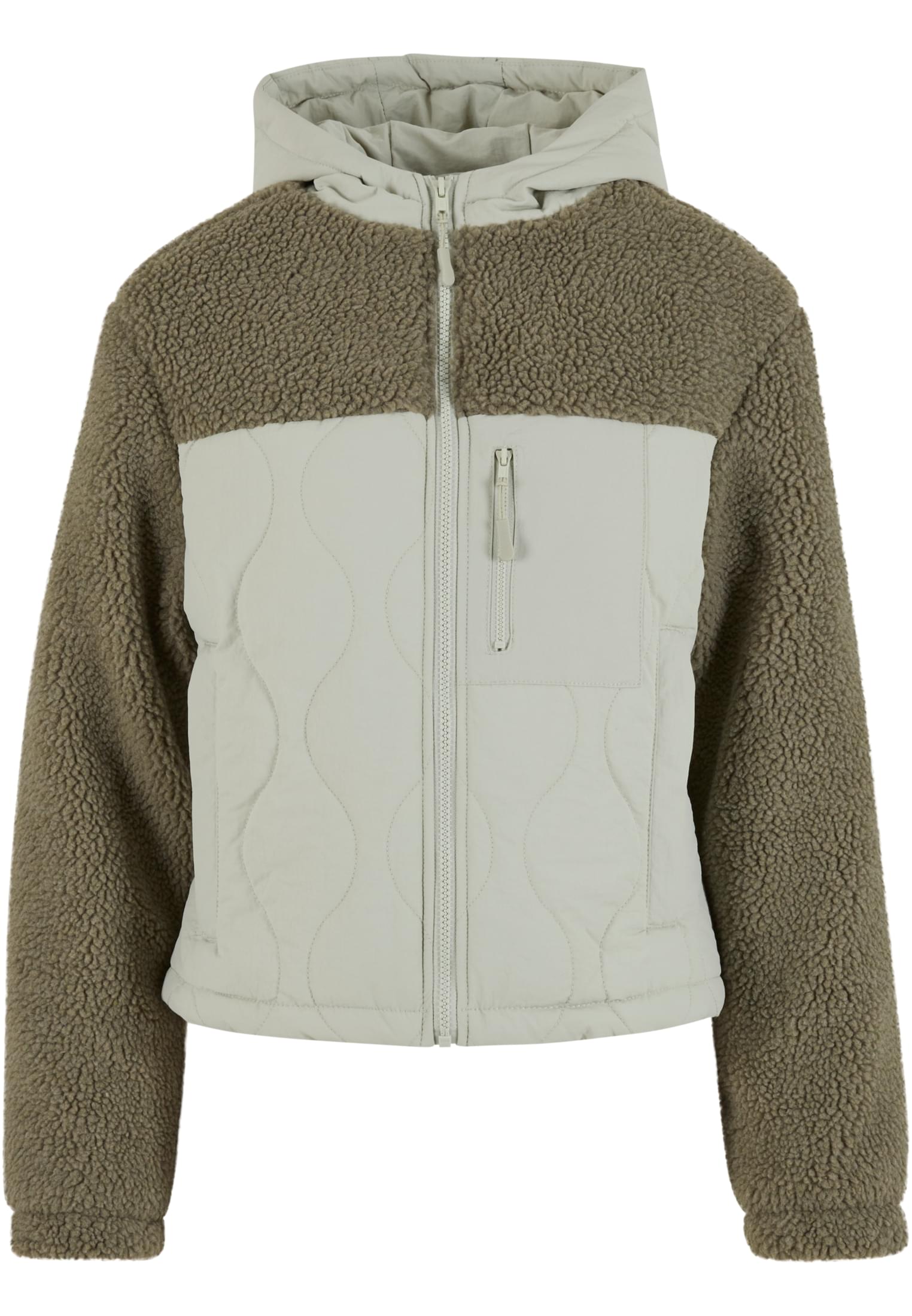 UC Ladies Giacca Sherpa Crinkle Nylon Mix palegreen/stonegreen