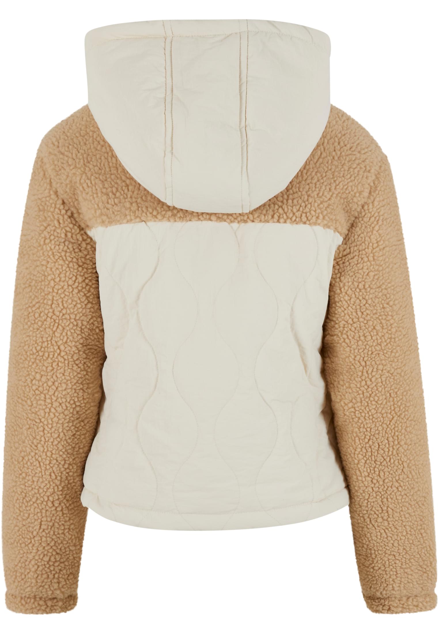 Urban Classics Giacca Sherpa Crinkle Nylon Mix unionbeige/whitesand