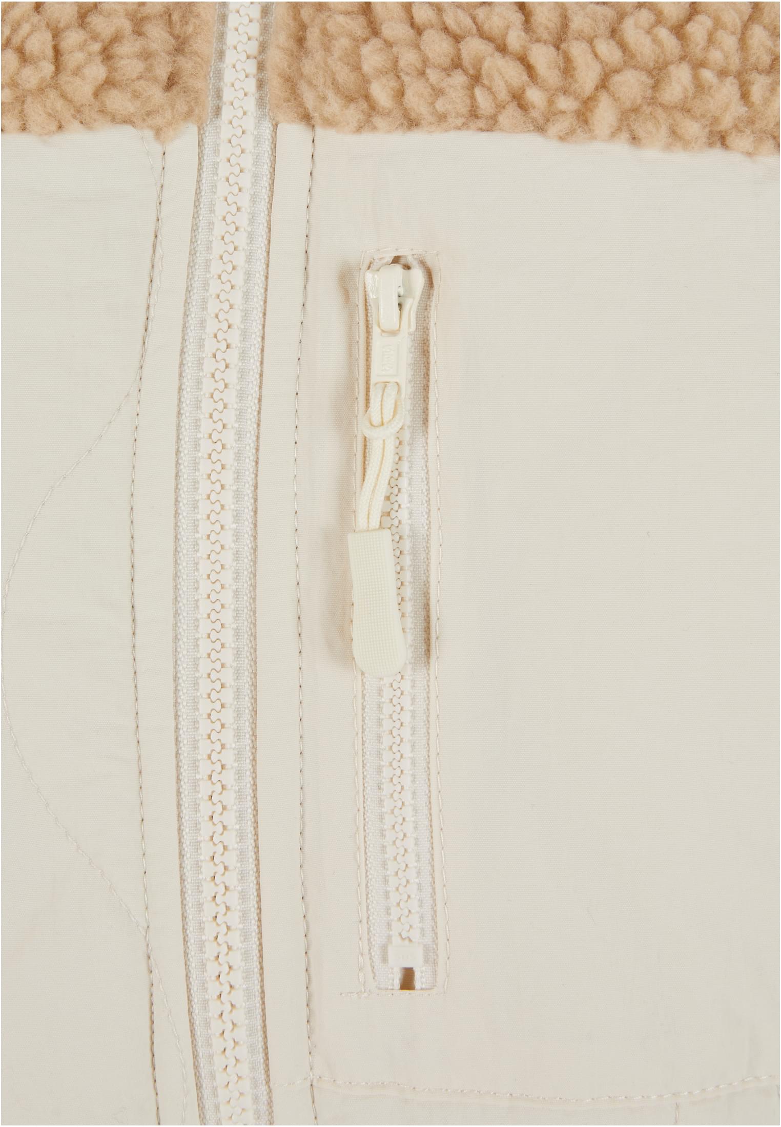Urban Classics Giacca Sherpa Crinkle Nylon Mix unionbeige/whitesand