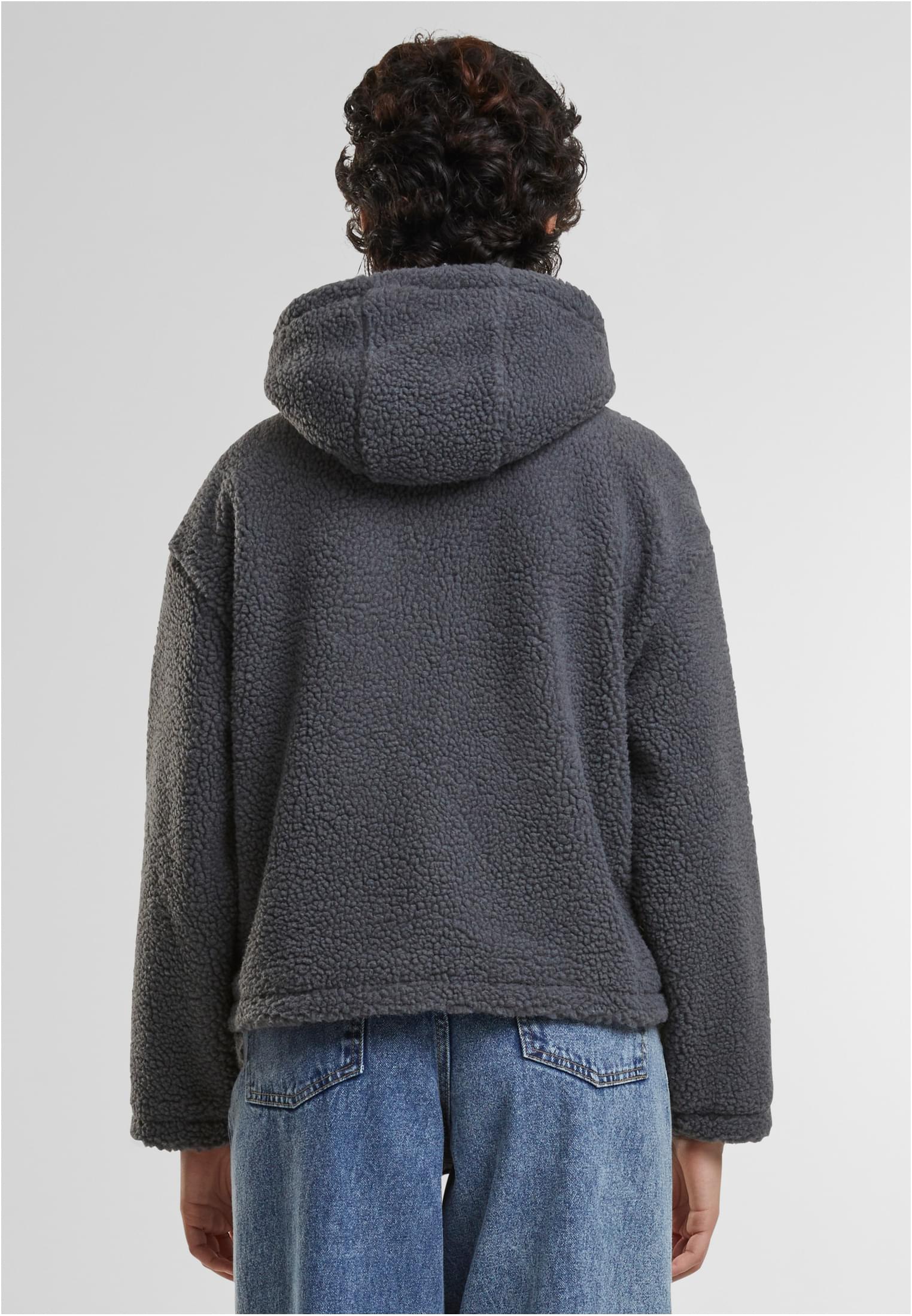 UC Ladies Giacca Short Hooded Sherpa cloudgrey