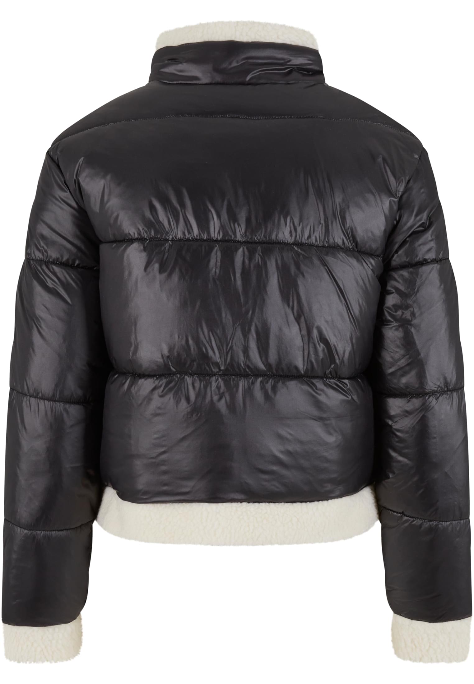 UC Ladies Giacca Essentials Shiny Sherpa black/whitesand