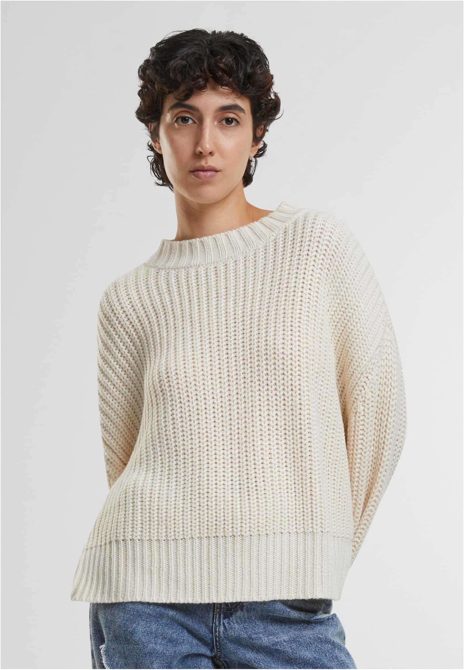 UC Ladies Maglione Wide Basic Oversized whitesand