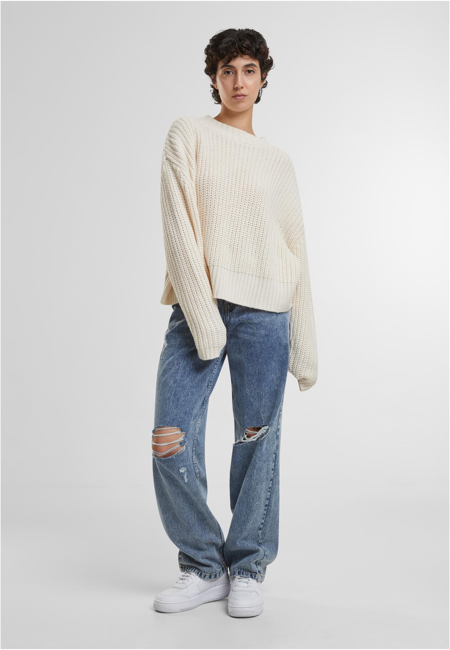 UC Ladies Maglione Wide Basic Oversized whitesand