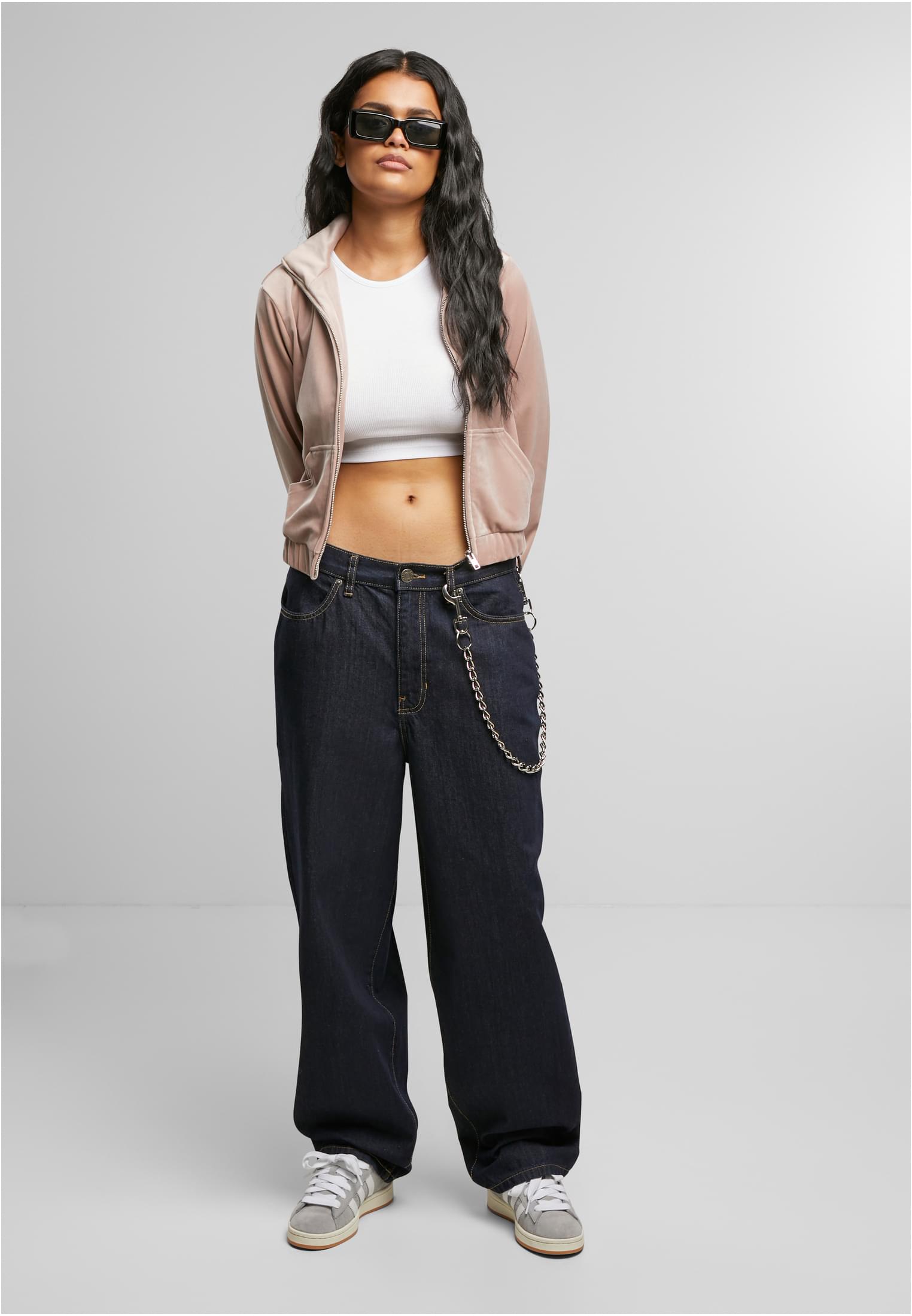 Urban Classics Giacca Short Velvet Track duskrose