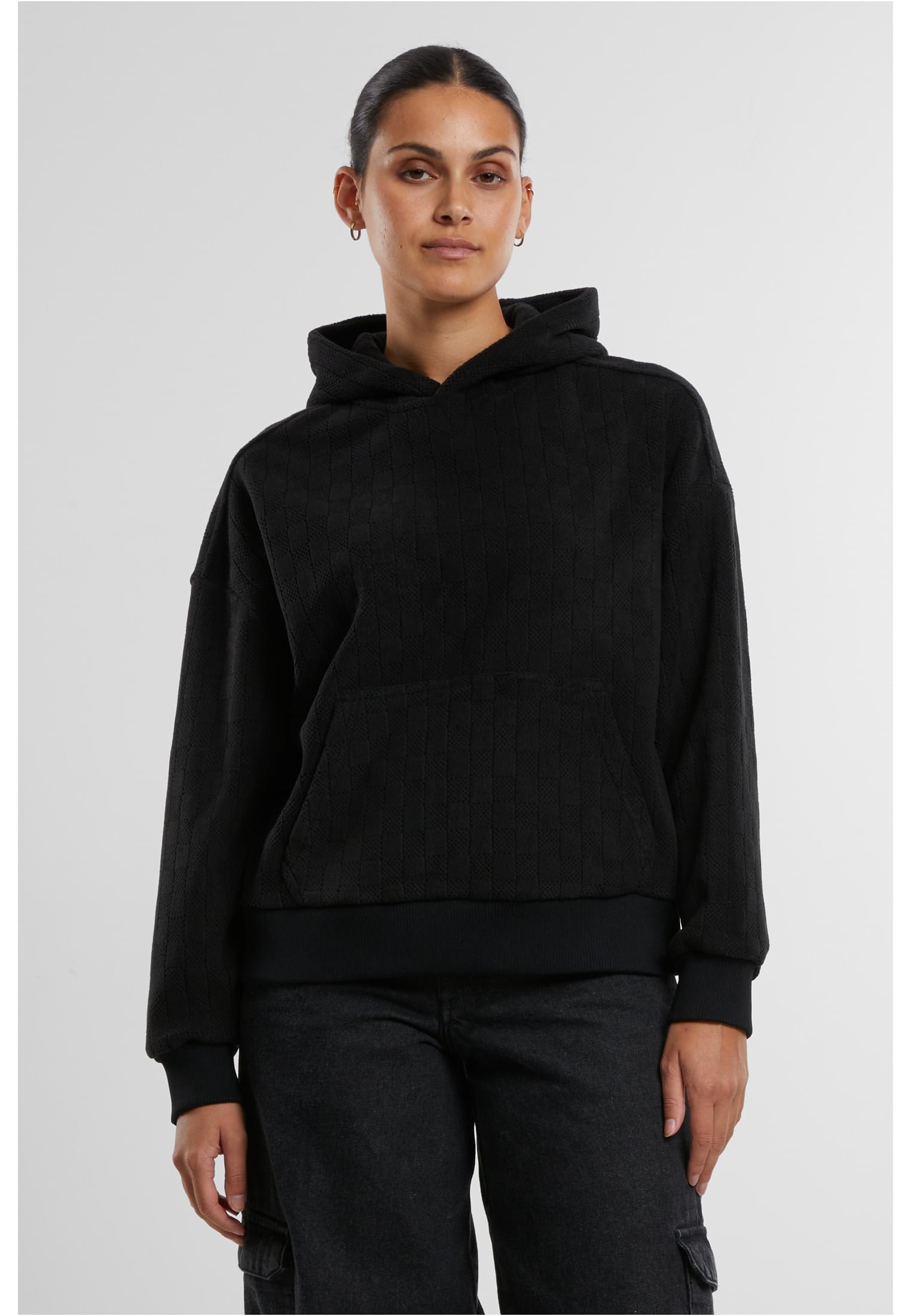 Urban Classics Felpa con cappuccio Jacquard Velvet Oversized