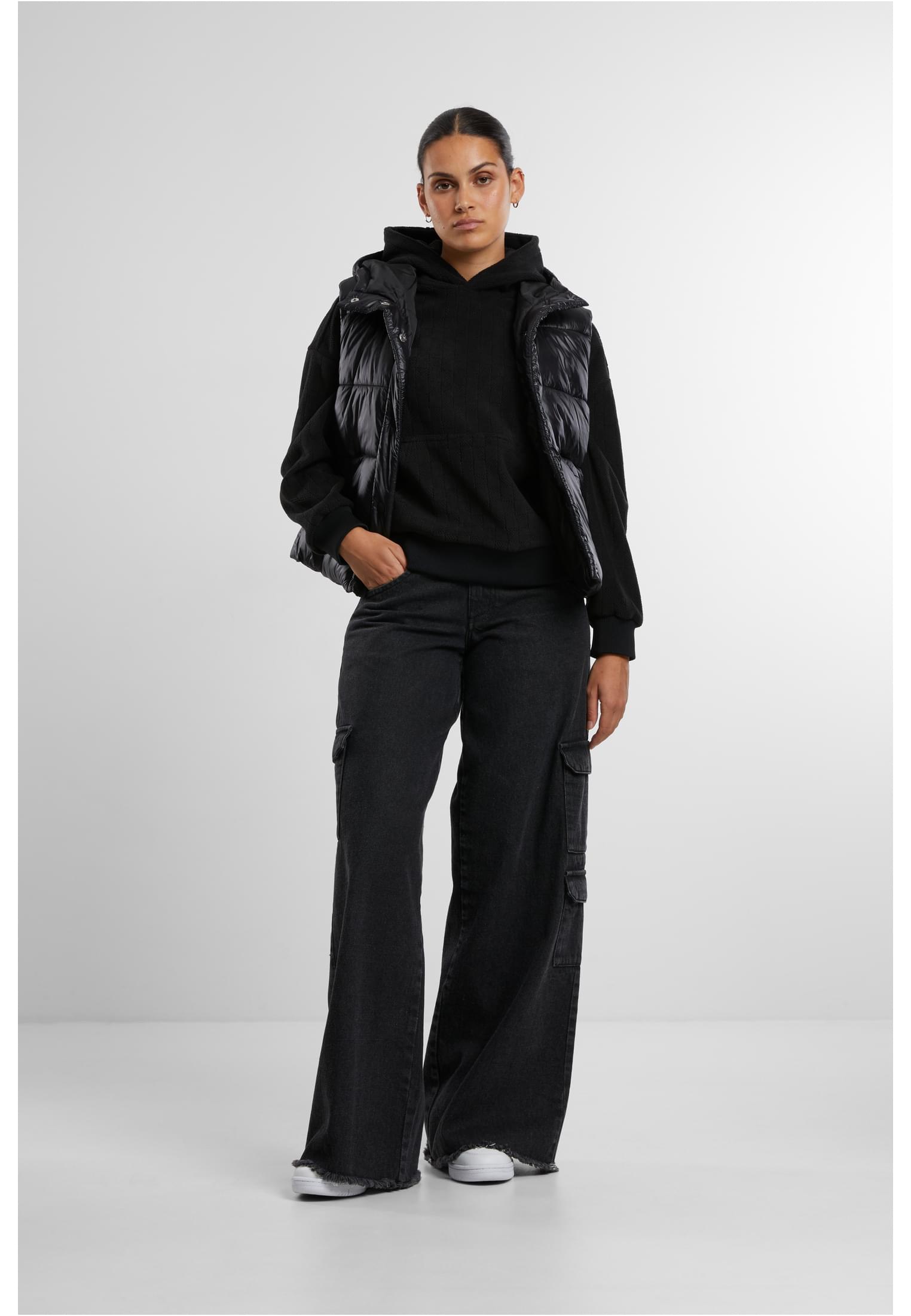 Urban Classics Felpa con cappuccio Jacquard Velvet Oversized