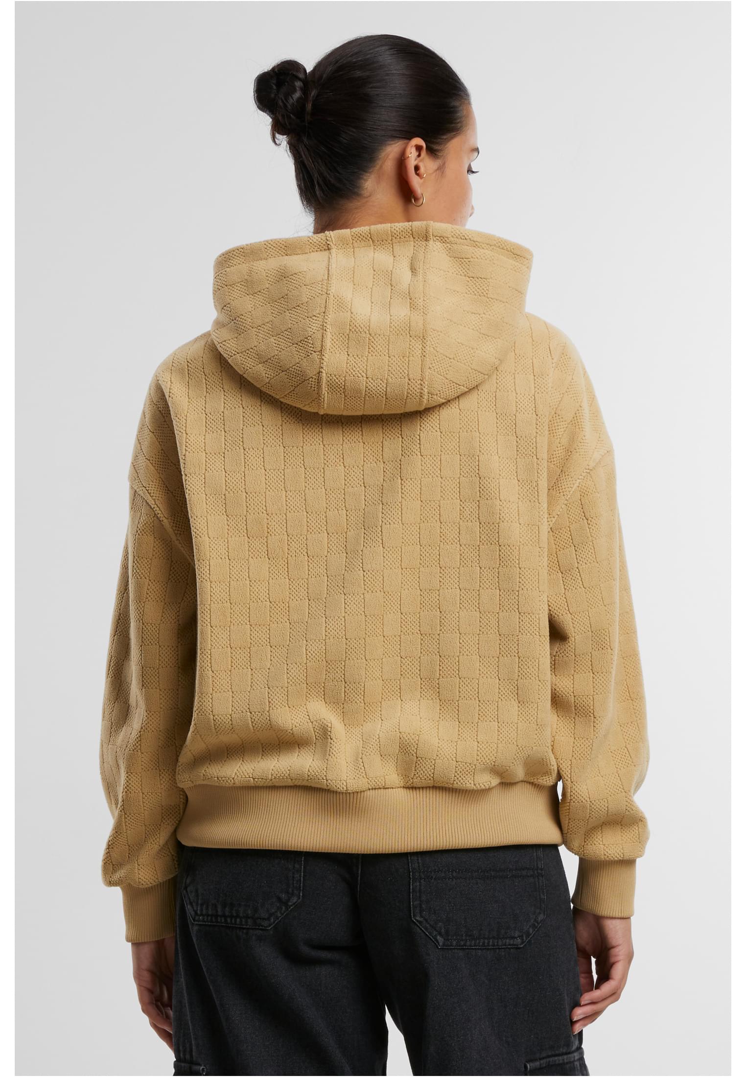 UC Ladies Felpa con cappuccio Jacquard Velvet Oversized unionbeige