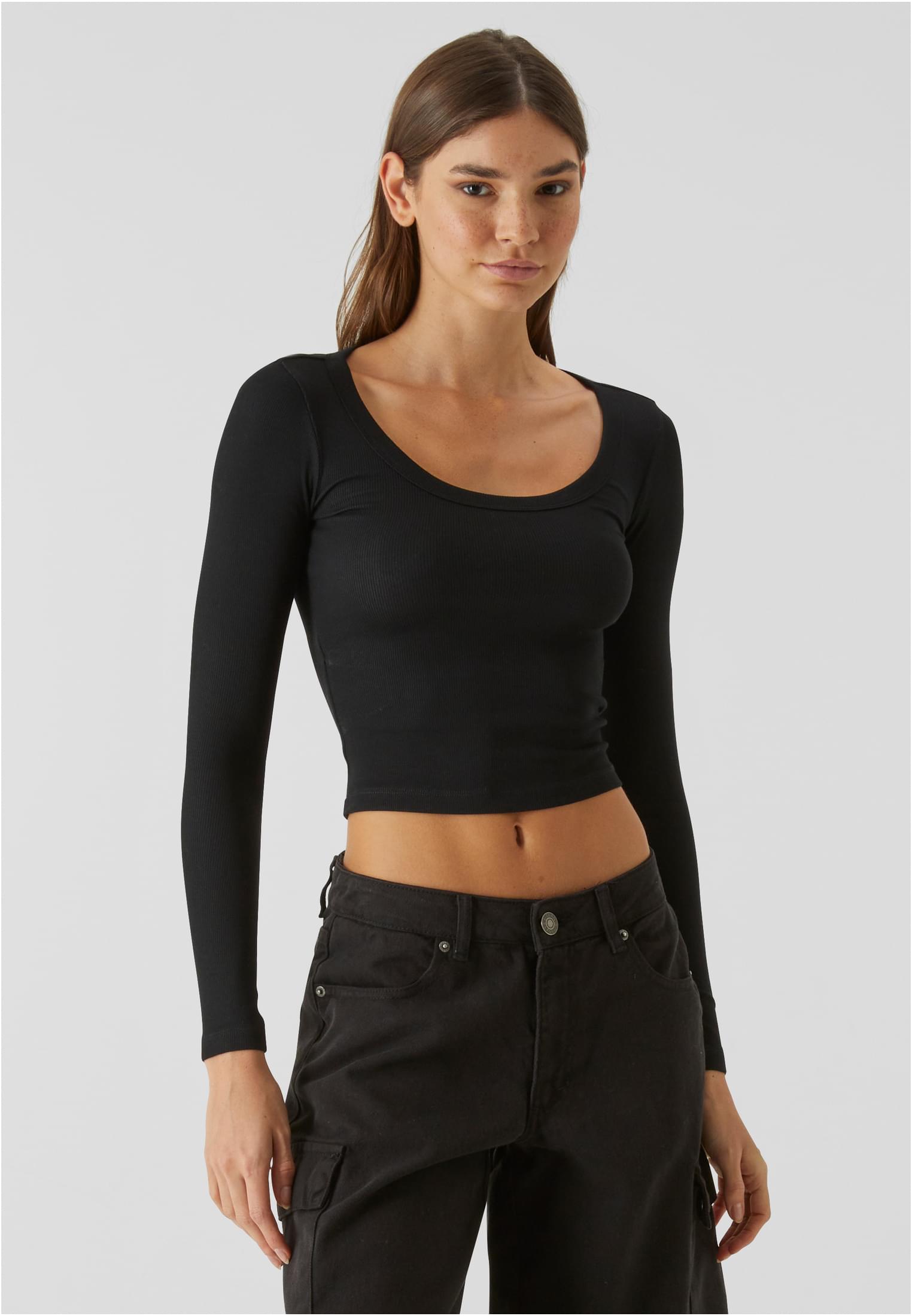 UC Ladies Maglia Rib Wide Neck Longsleeve