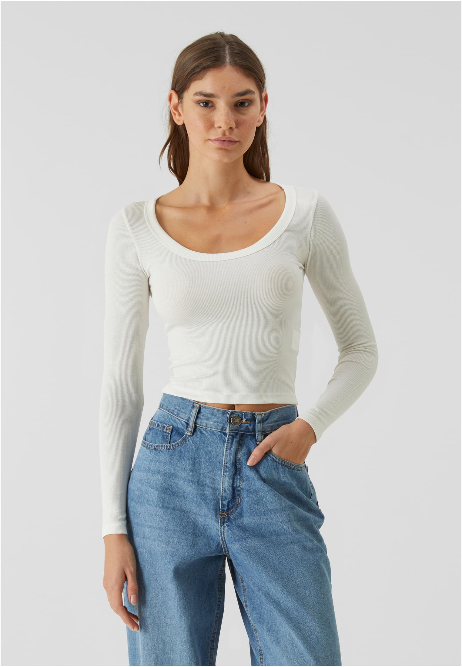 UC Ladies Maglia Rib Wide Neck Longsleeve