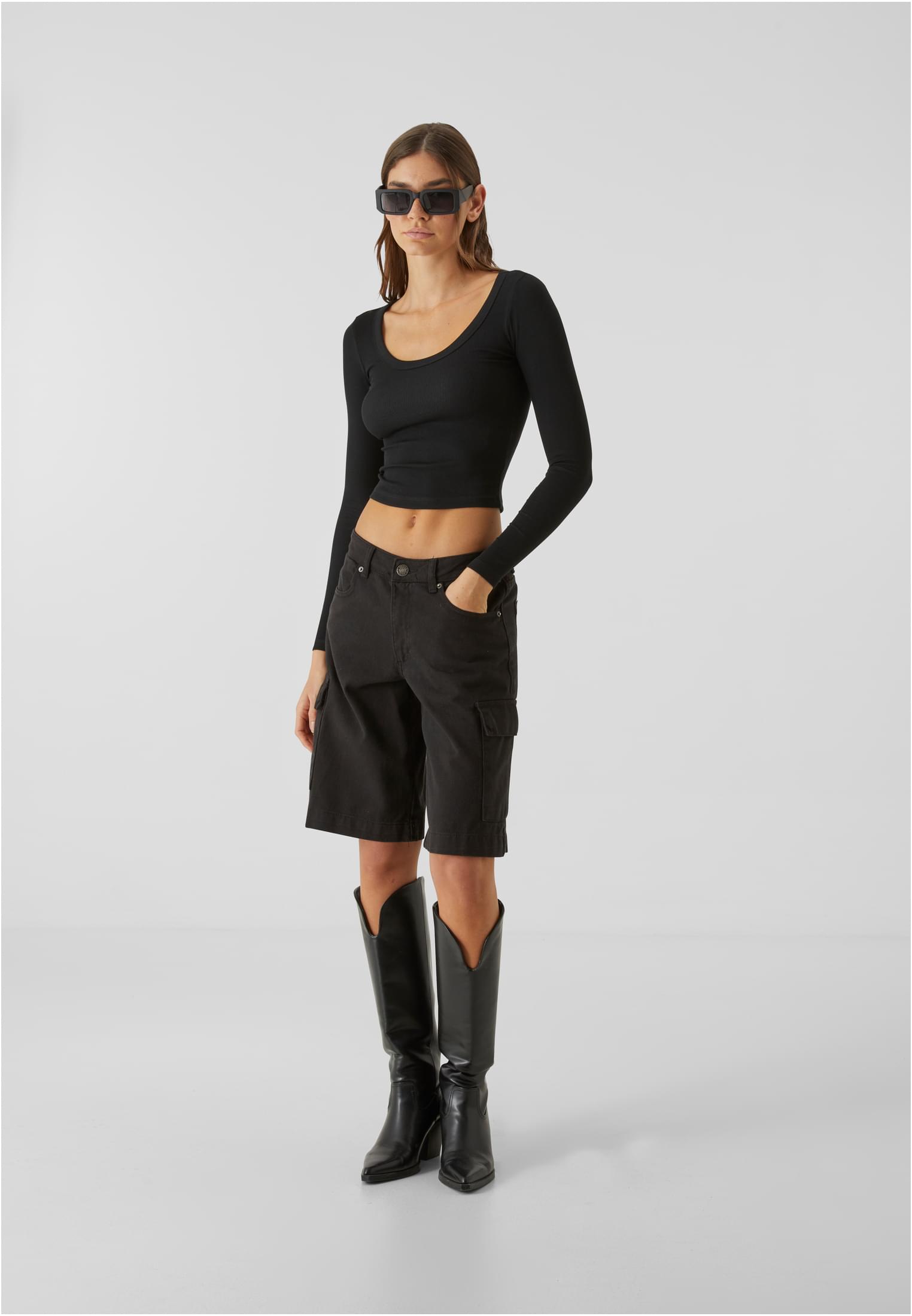 UC Ladies Maglia Rib Wide Neck Longsleeve