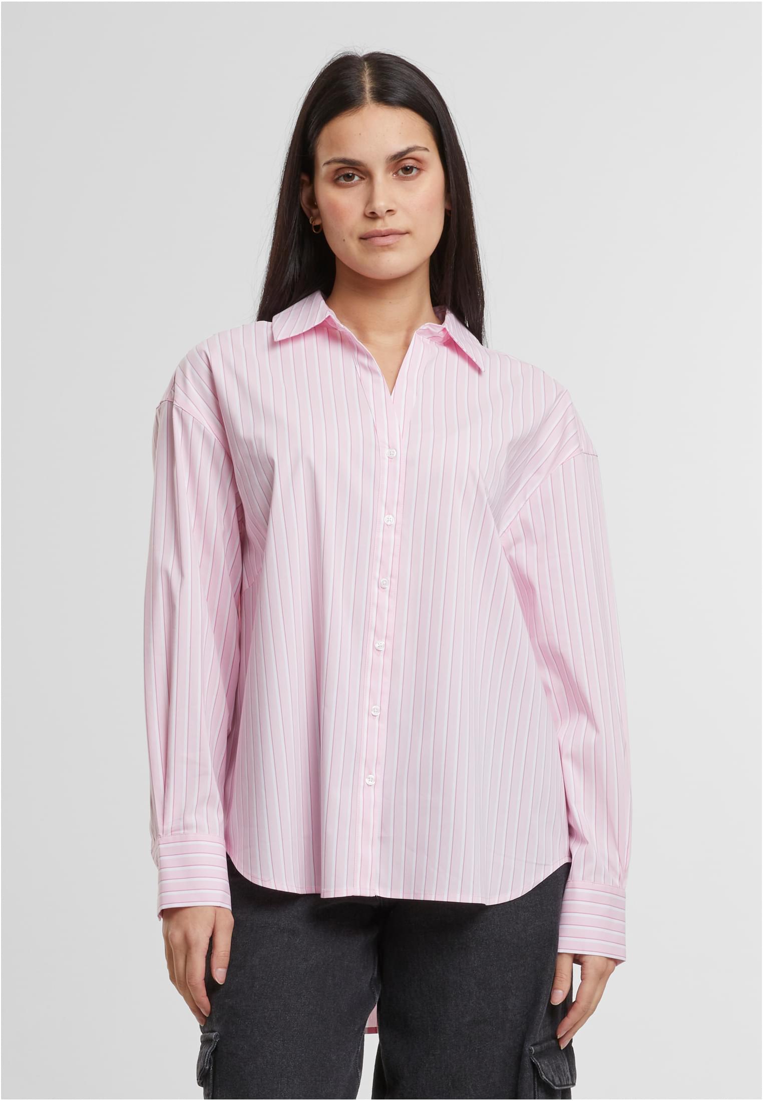 Urban Classics Blusa Oversized Striped softpink/white