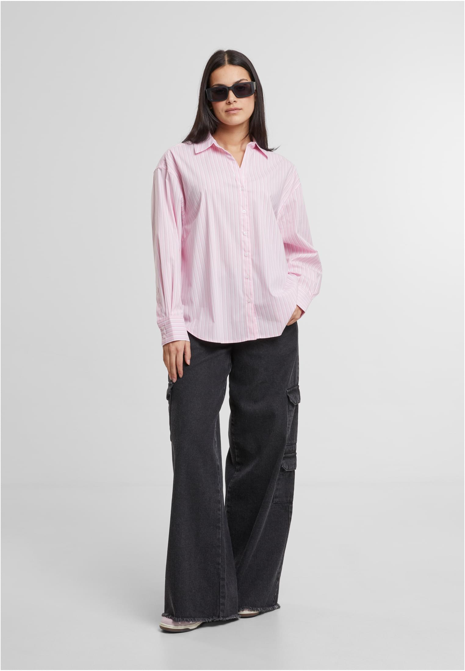 Urban Classics Blusa Oversized Striped softpink/white